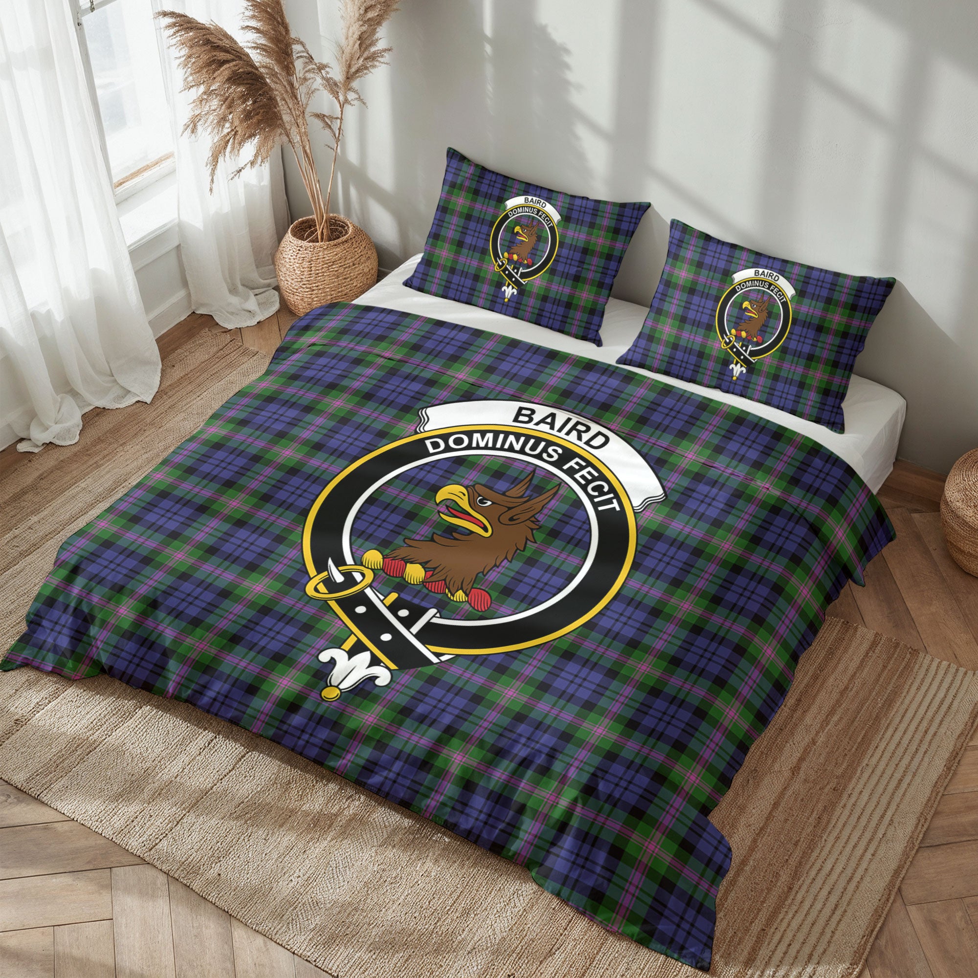 Baird Modern Tartan Crest Bedding Set