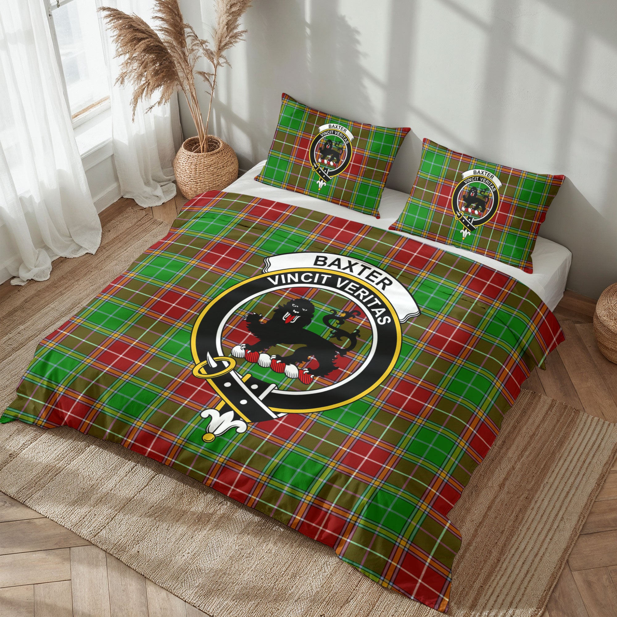 Baxter Modern Tartan Crest Bedding Set