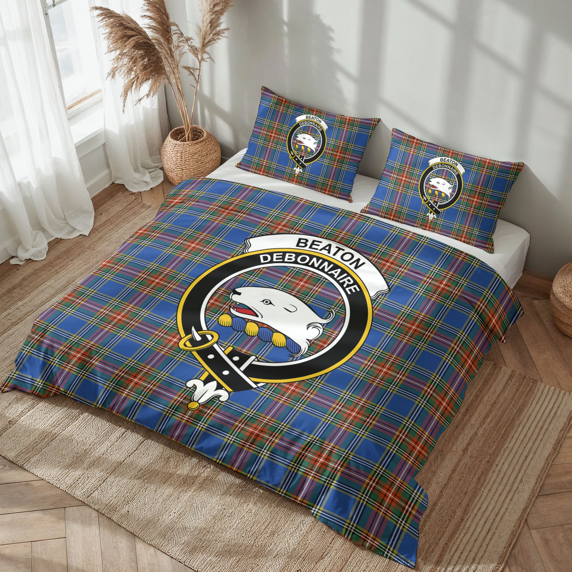 Beaton Ancient Tartan Crest Bedding Set