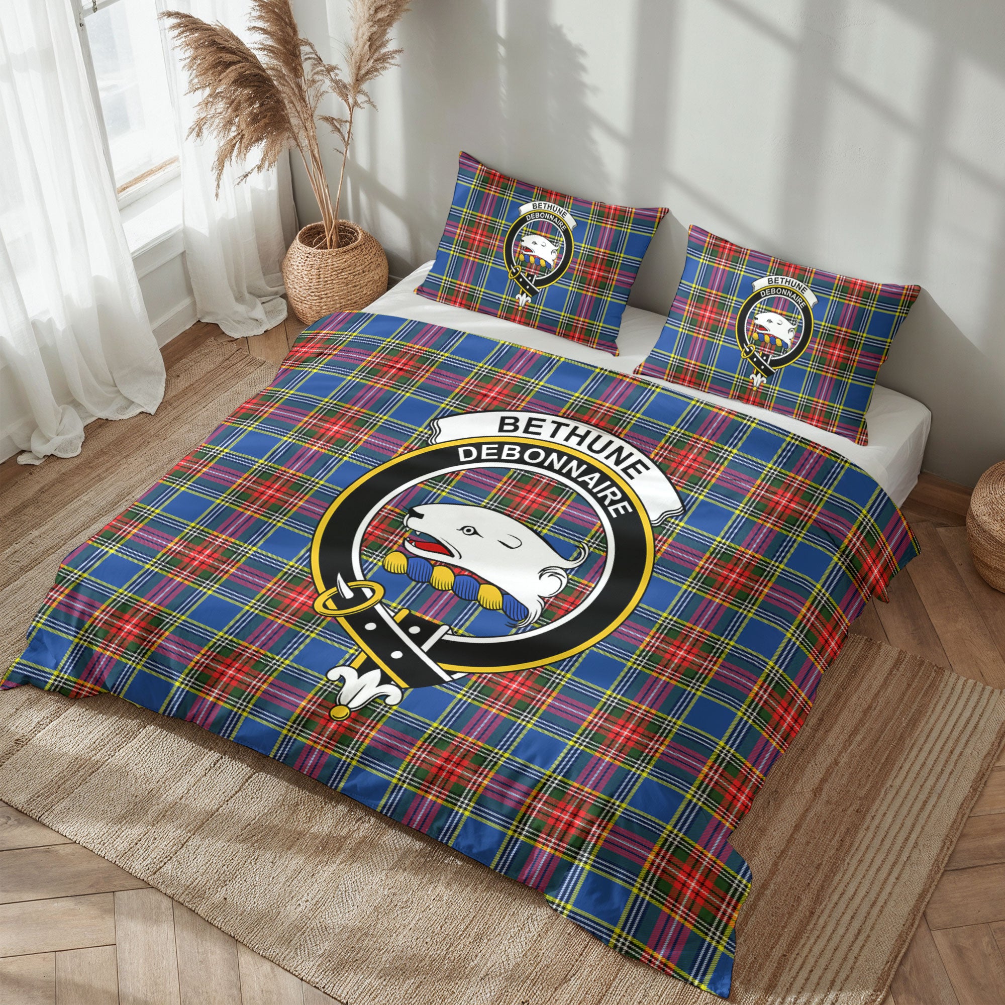 Bethune Modern Tartan Crest Bedding Set