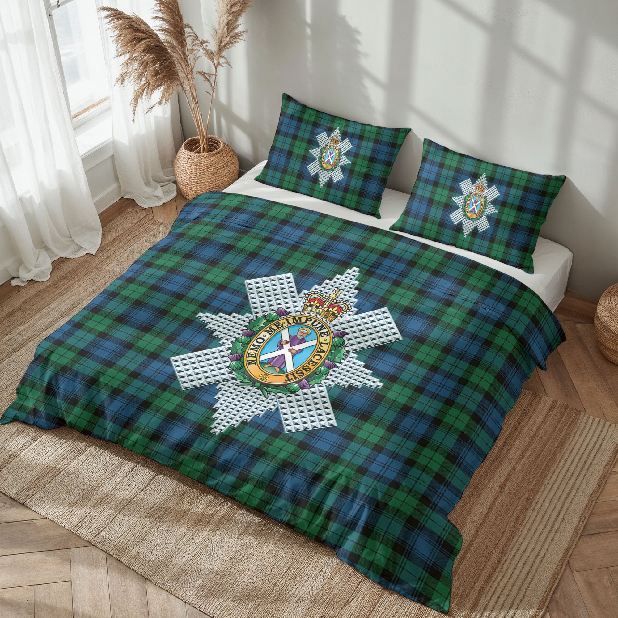 Black Watch Ancient Tartan Crest Bedding Set