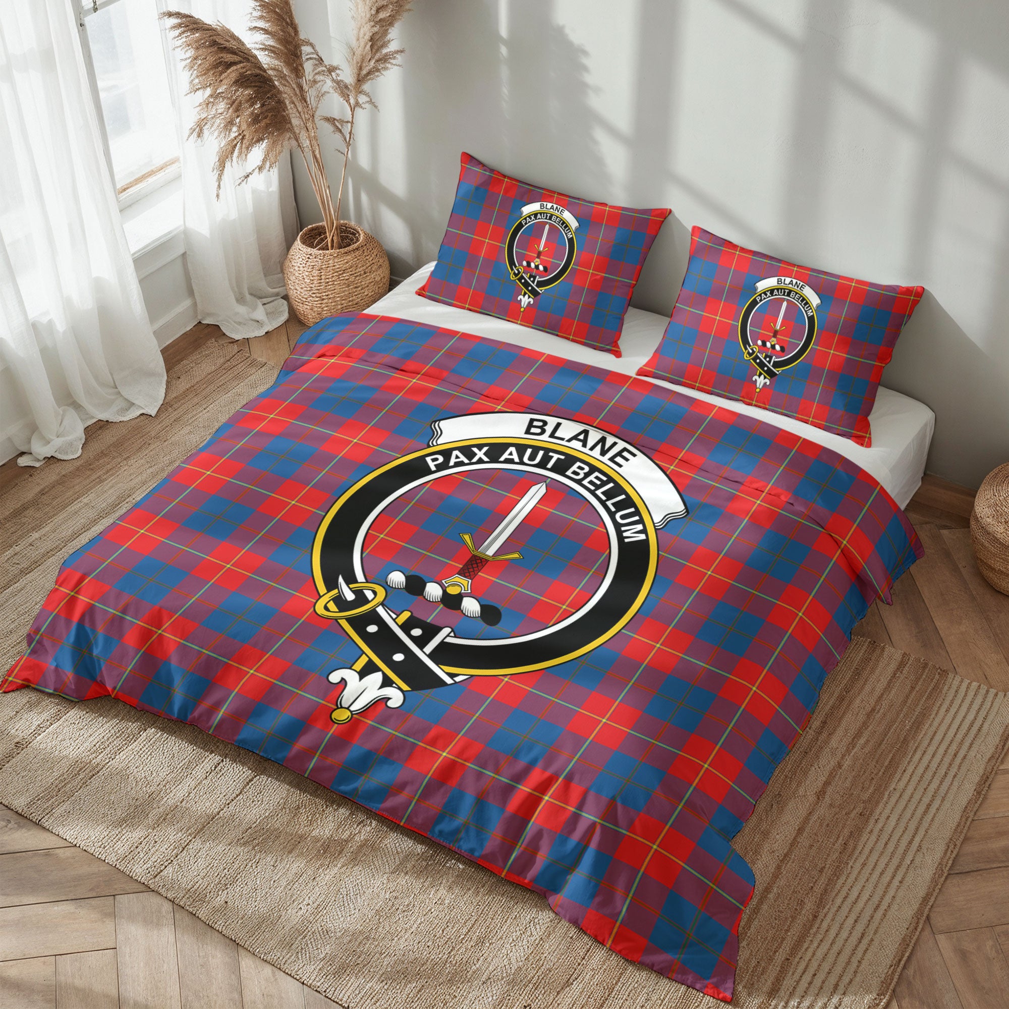 Blane Tartan Crest Bedding Set