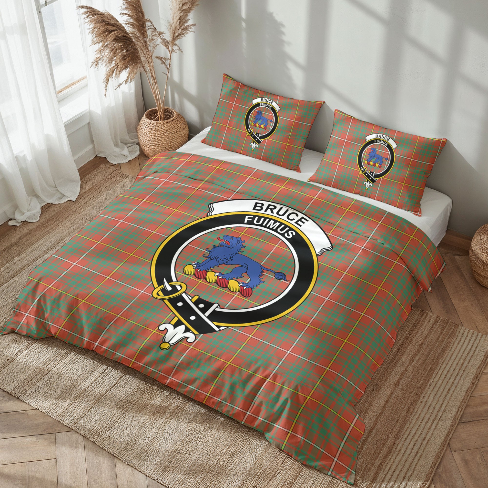 Bruce Ancient Tartan Crest Bedding Set