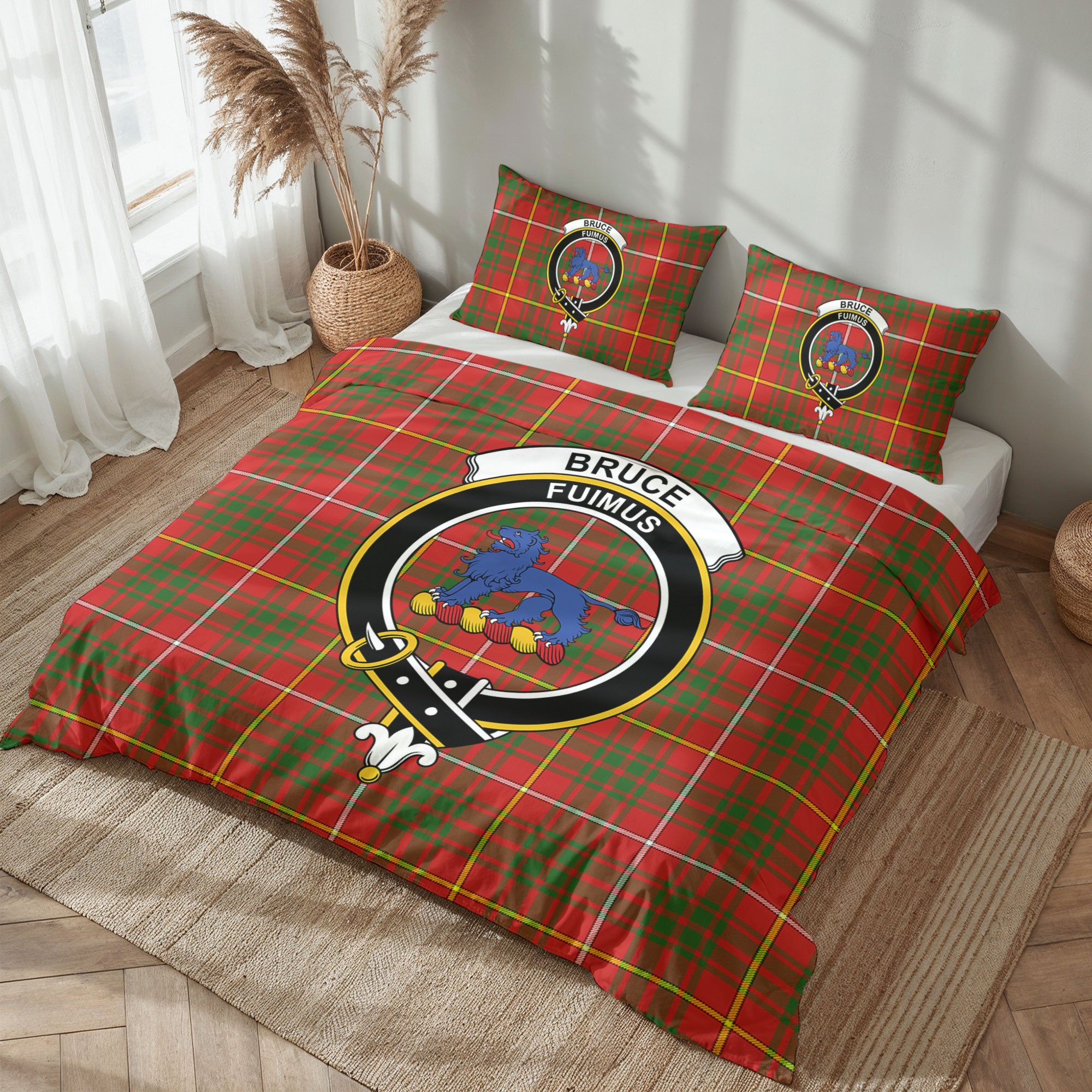 Bruce Modern Tartan Crest Bedding Set