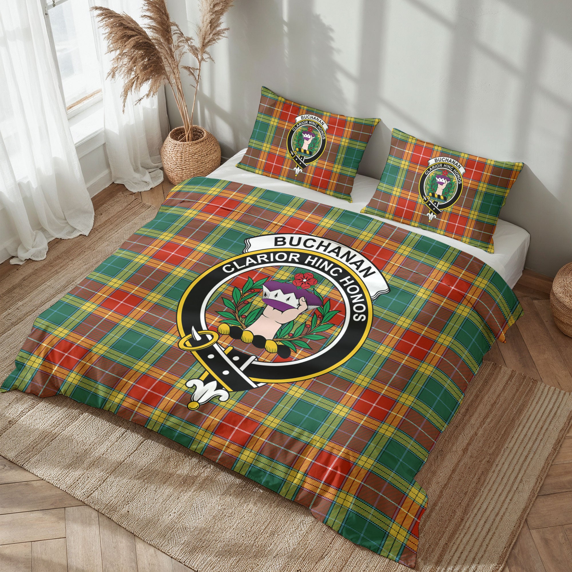 Buchanan Old Sett Tartan Crest Bedding Set