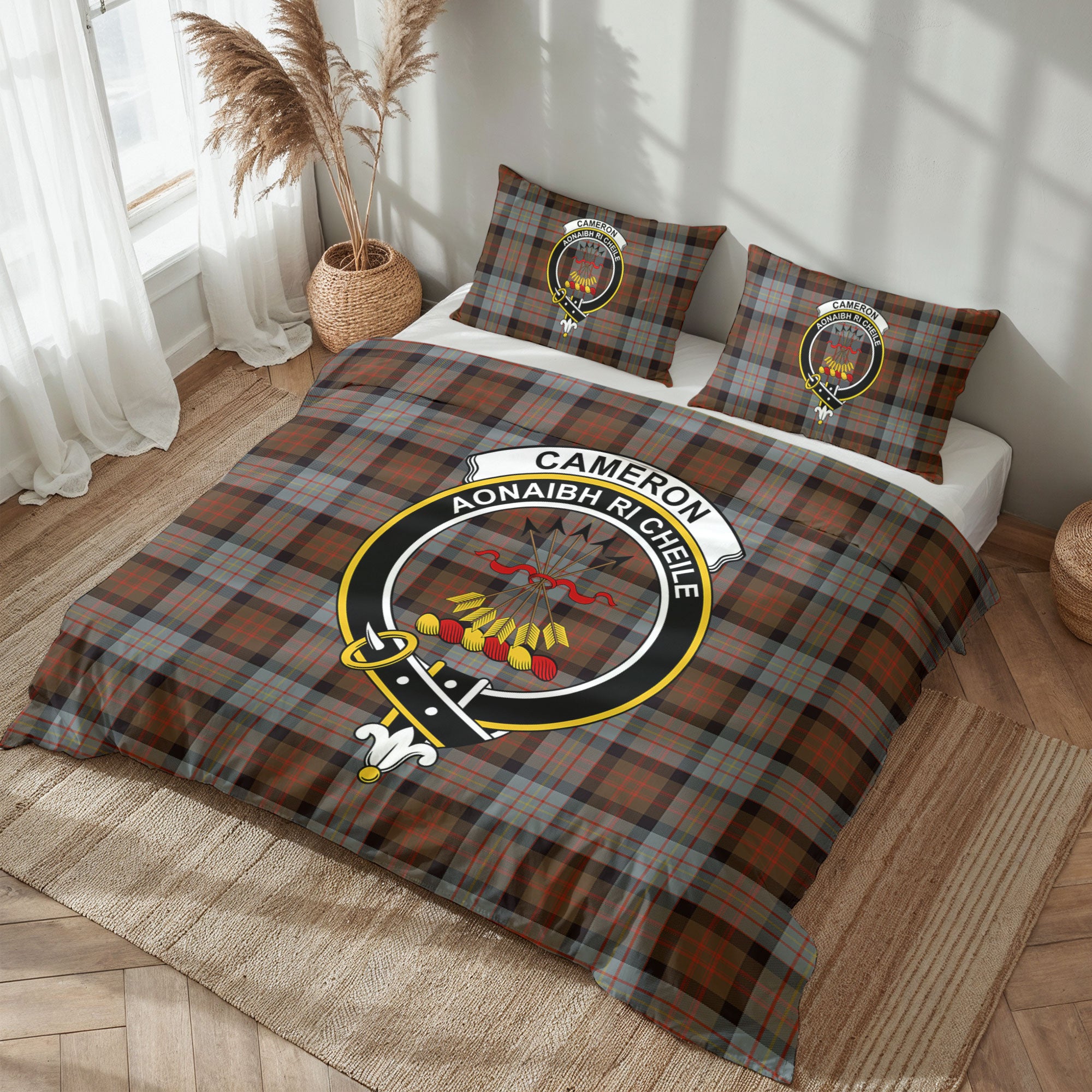 Cameron of Erracht Weathered Tartan Crest Bedding Set