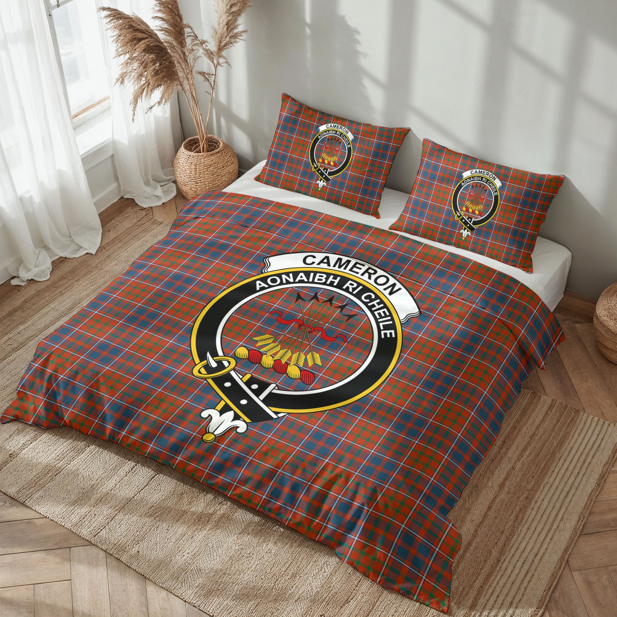Cameron of Lochiel Ancient Tartan Crest Bedding Set