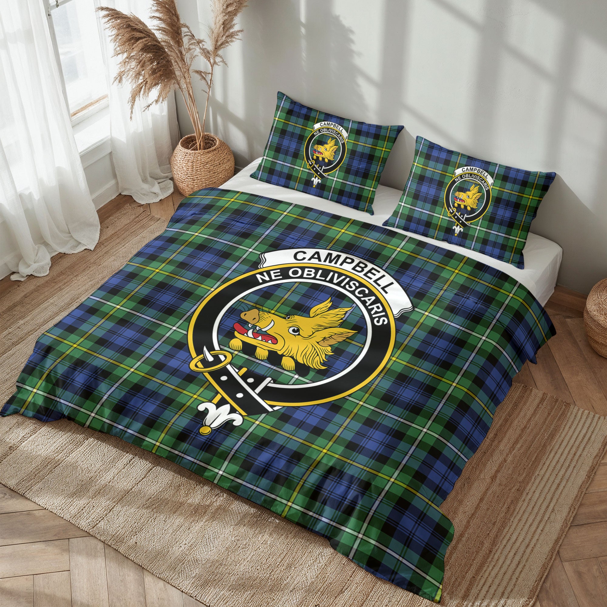 Campbell Argyll Ancient Tartan Crest Bedding Set