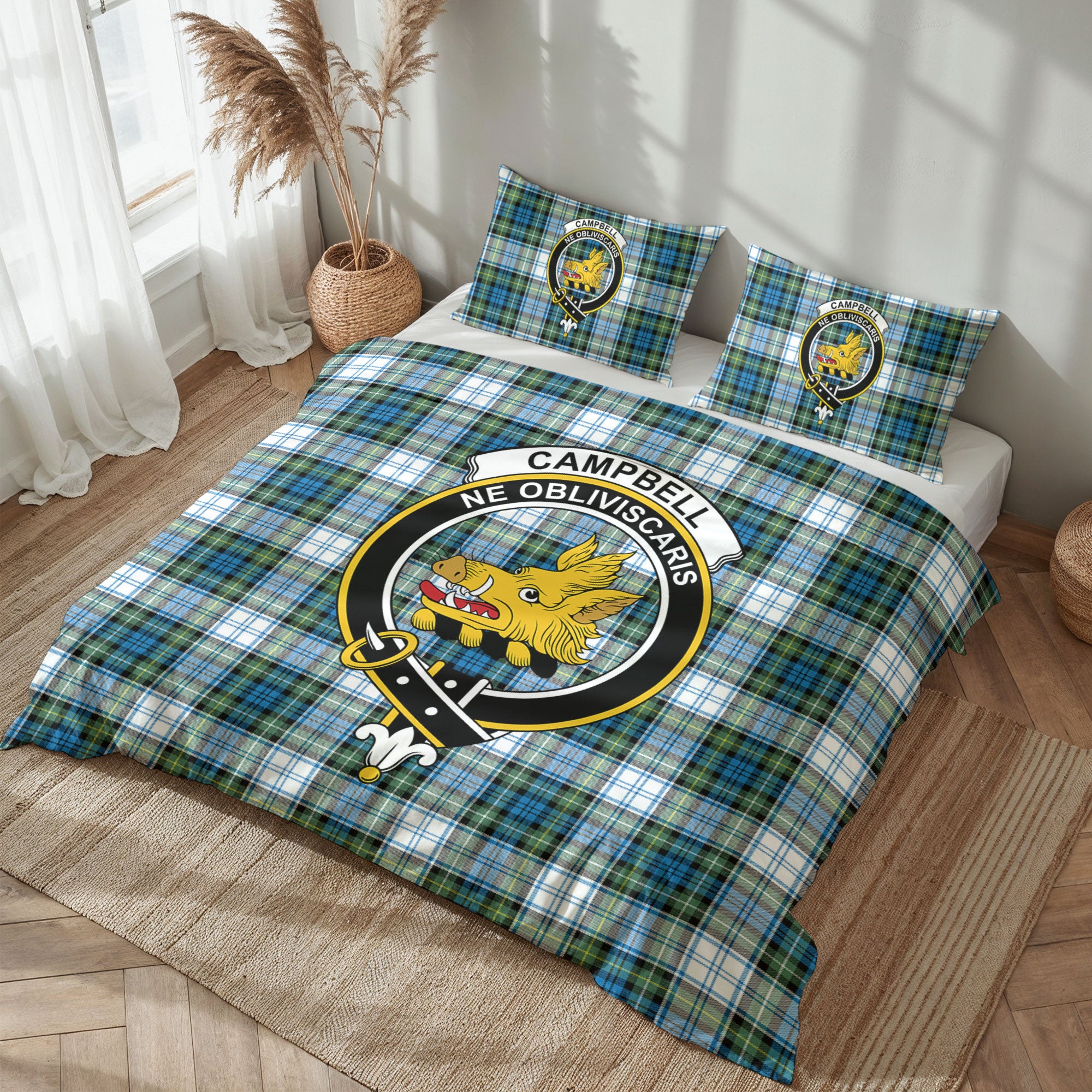 Campbell Dress Ancient Tartan Crest Bedding Set