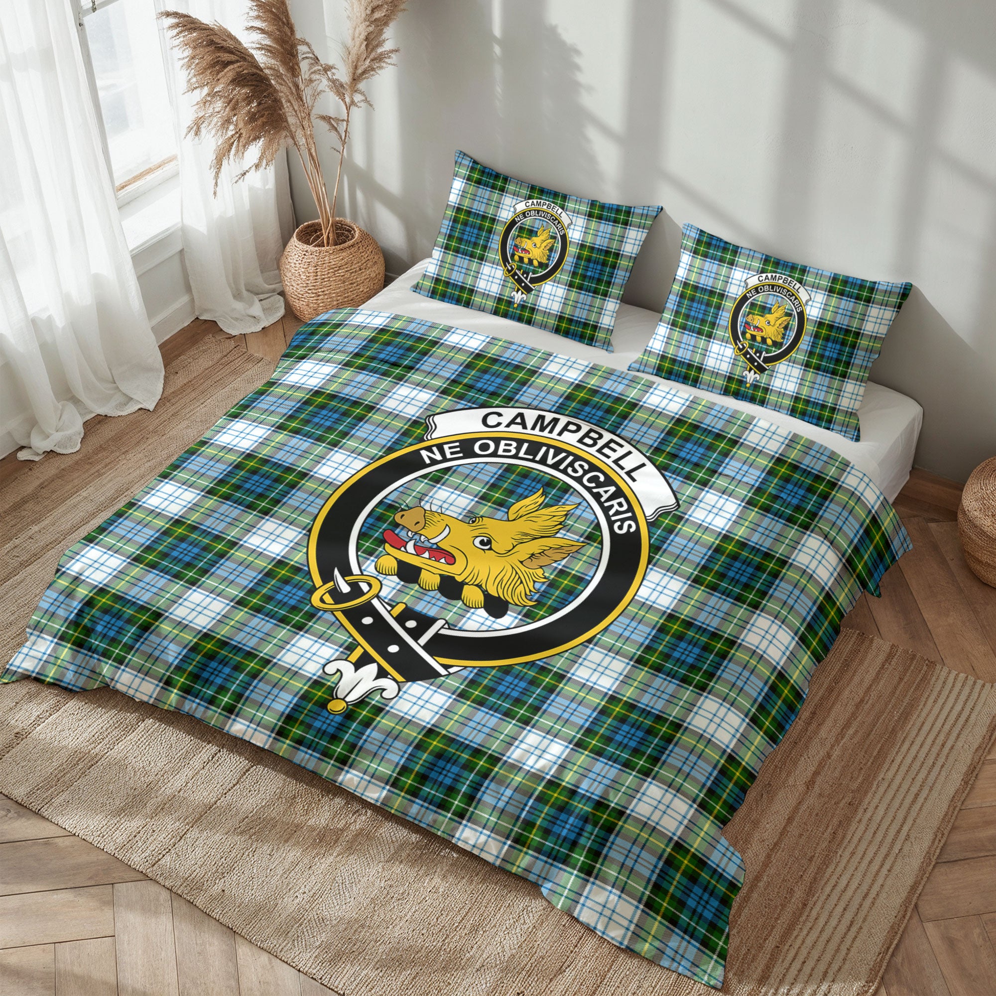 Campbell Dress Tartan Crest Bedding Set