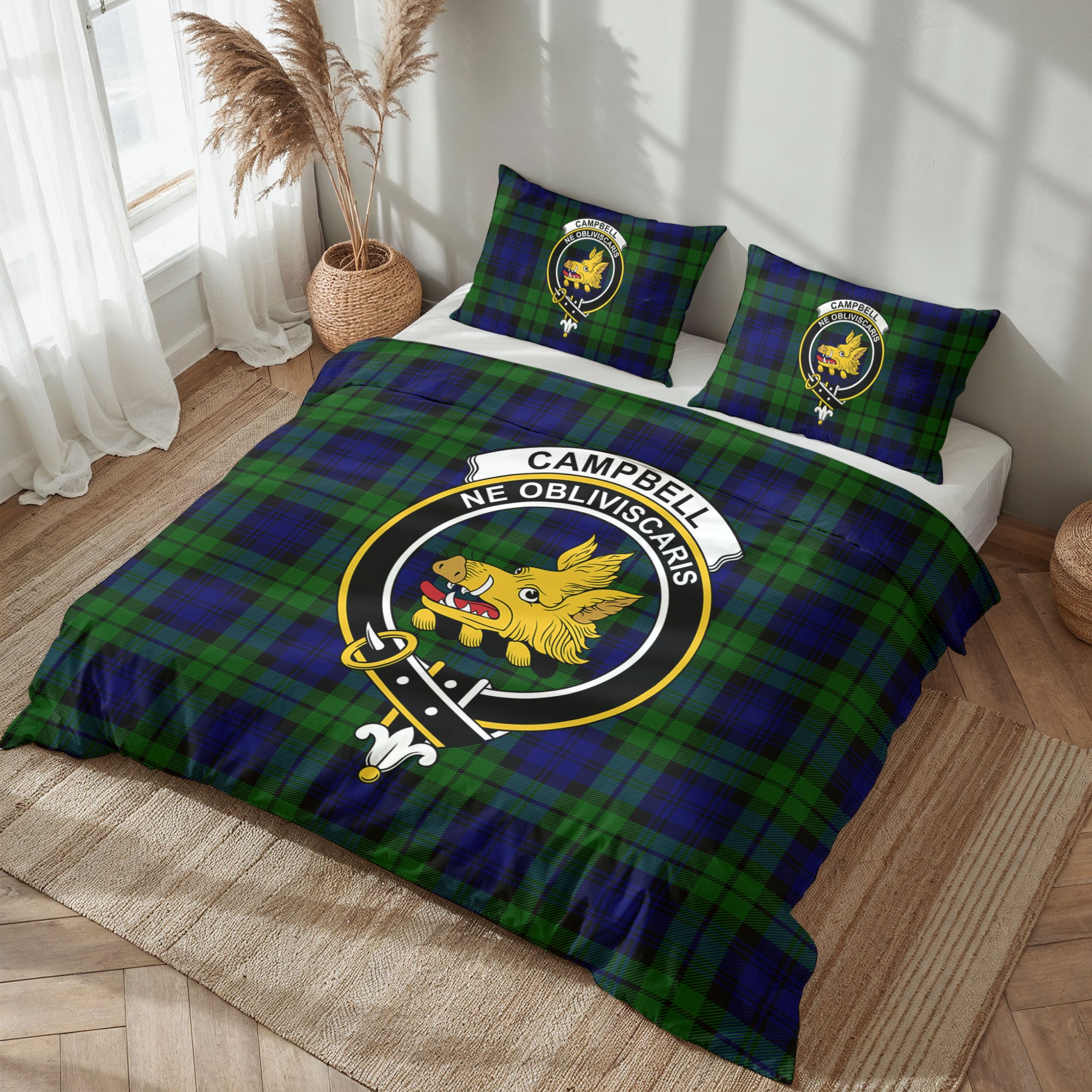 Campbell Modern Tartan Crest Bedding Set