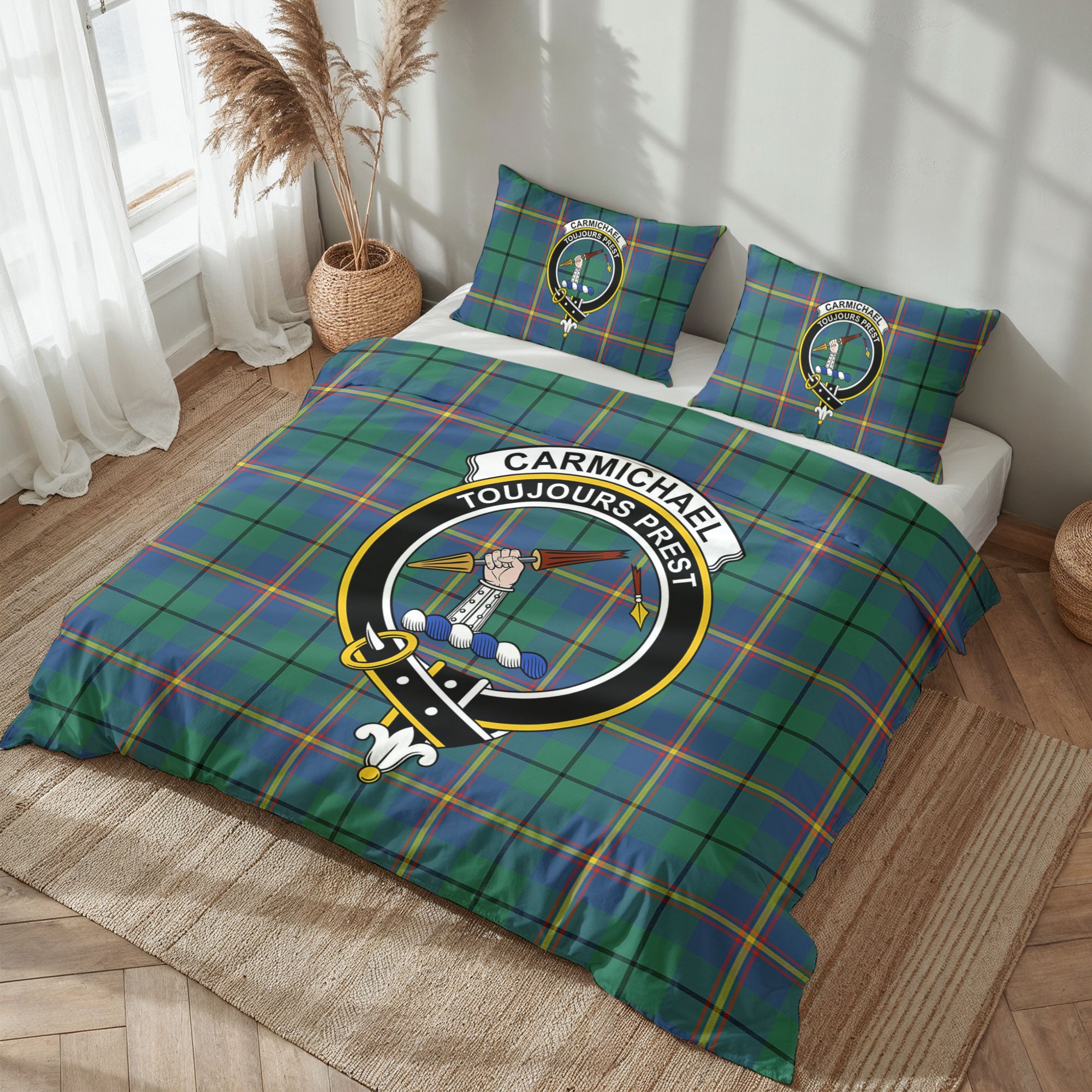 Carmichael Ancient Tartan Crest Bedding Set
