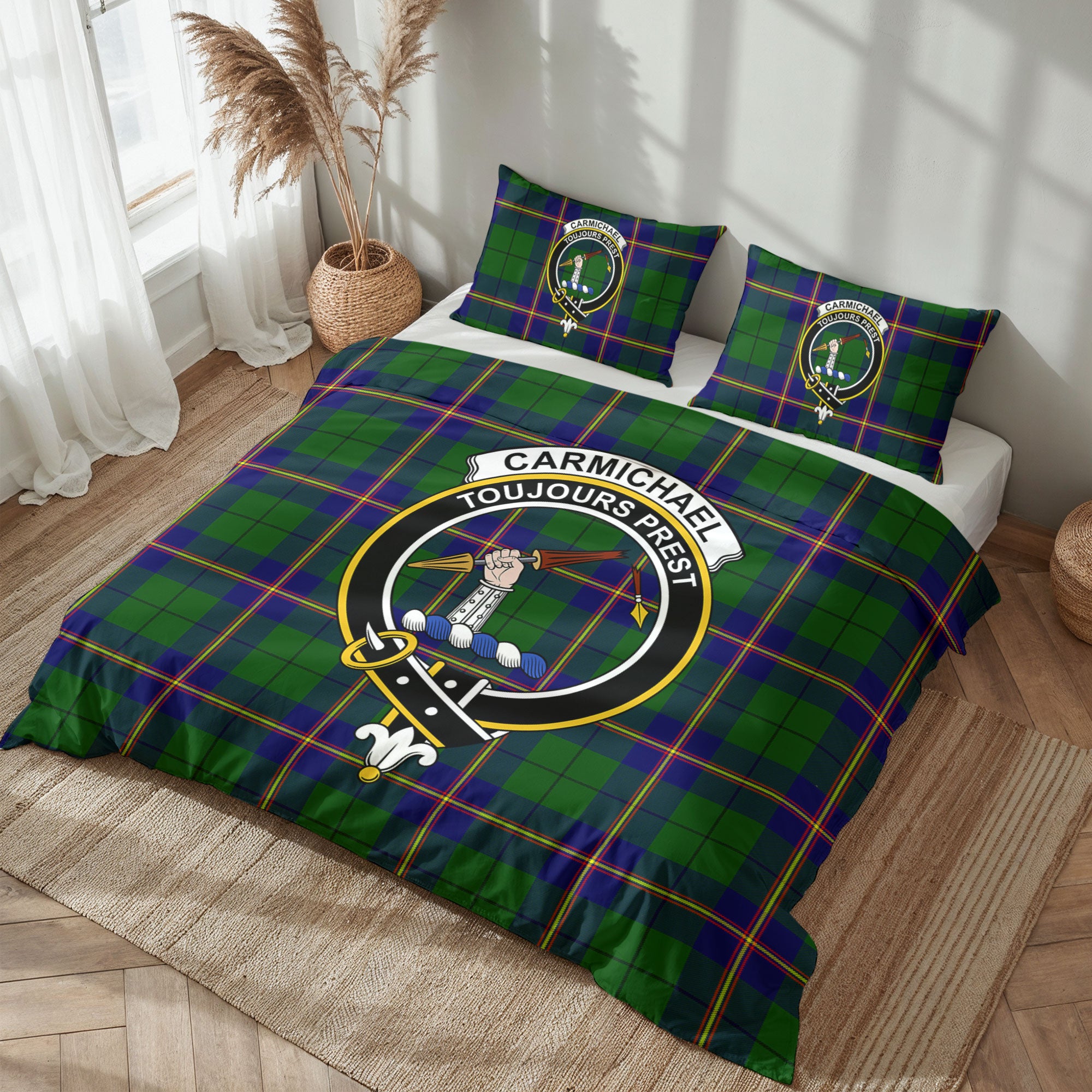 Carmichael Modern Tartan Crest Bedding Set