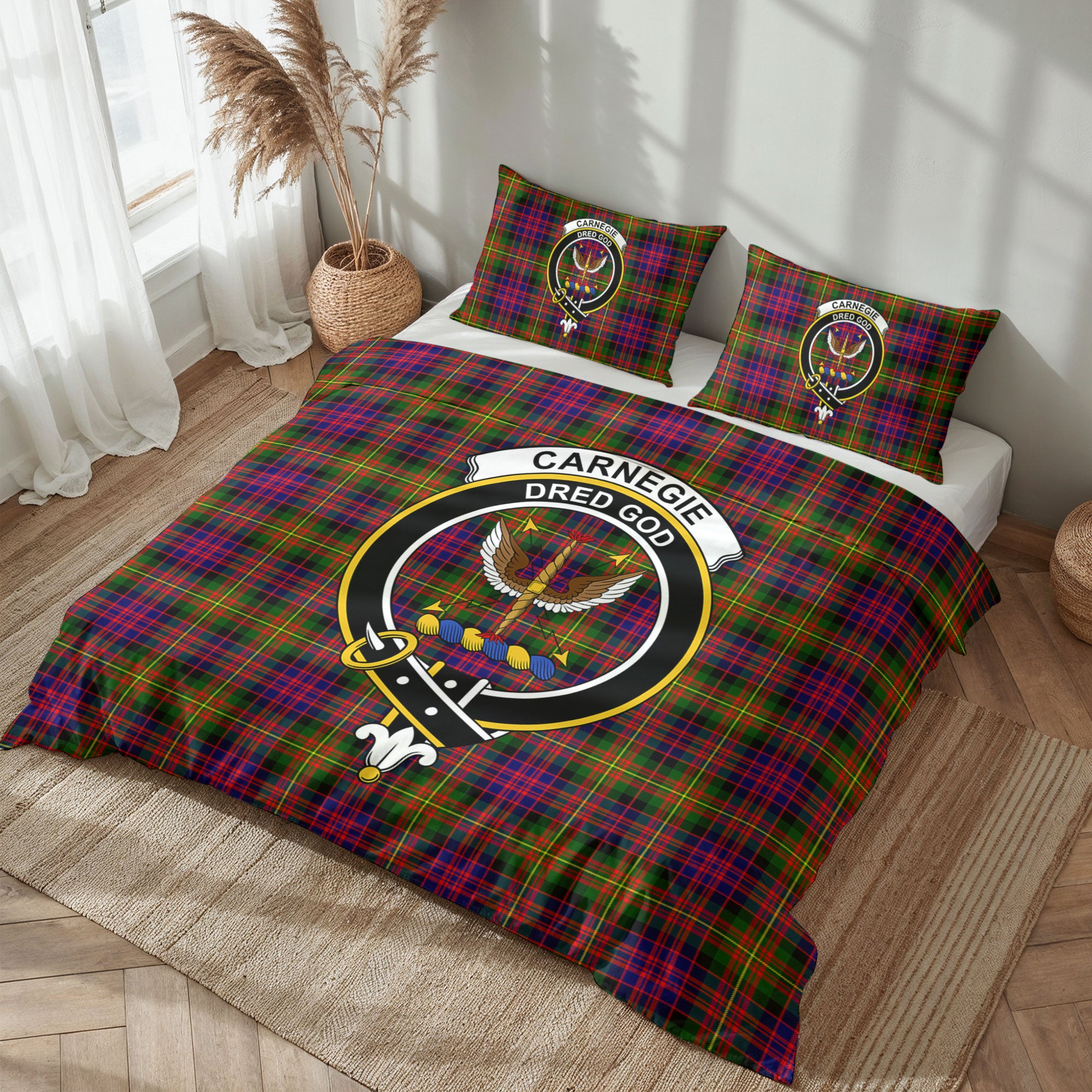 Carnegie Modern Tartan Crest Bedding Set