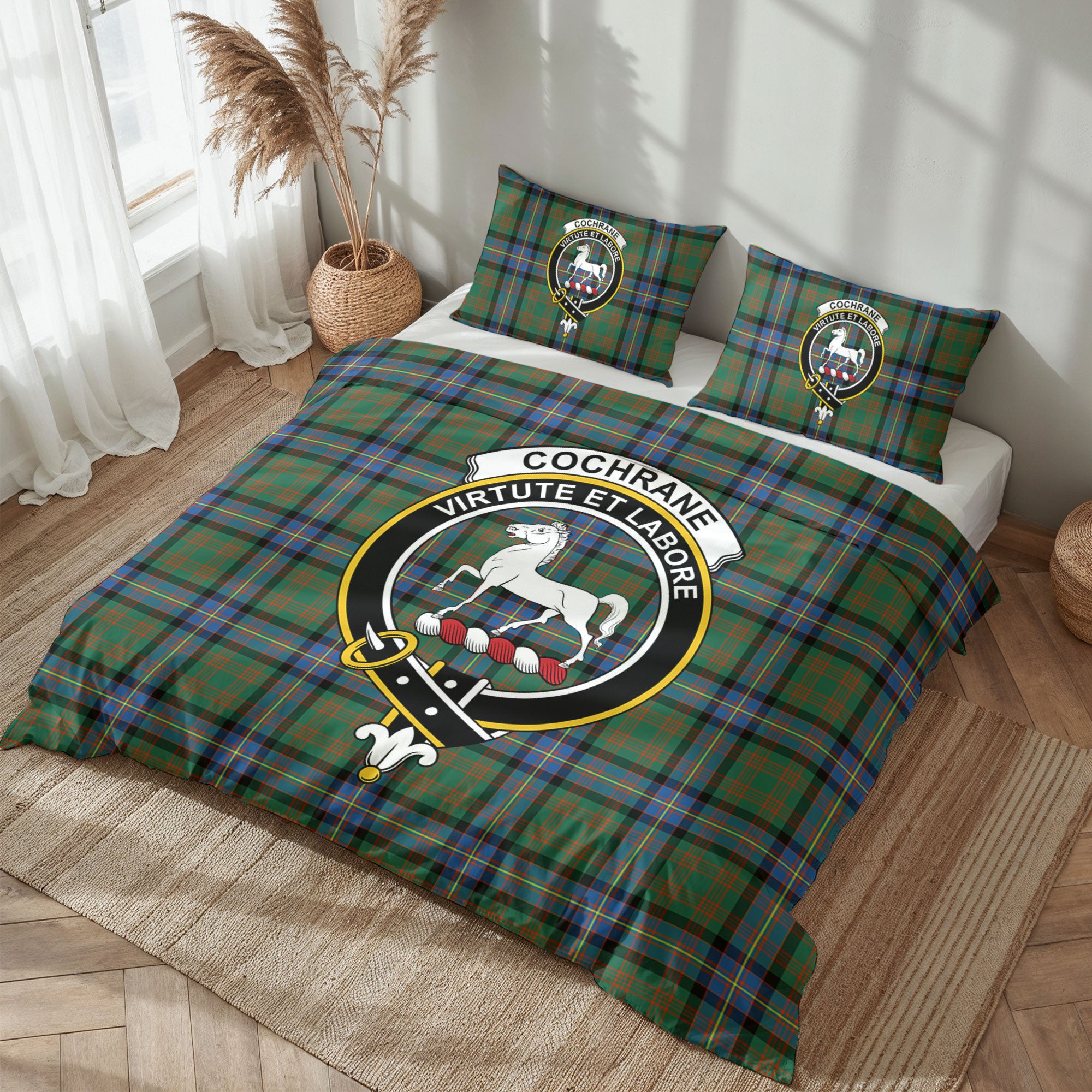 Cochrane Ancient Tartan Crest Bedding Set