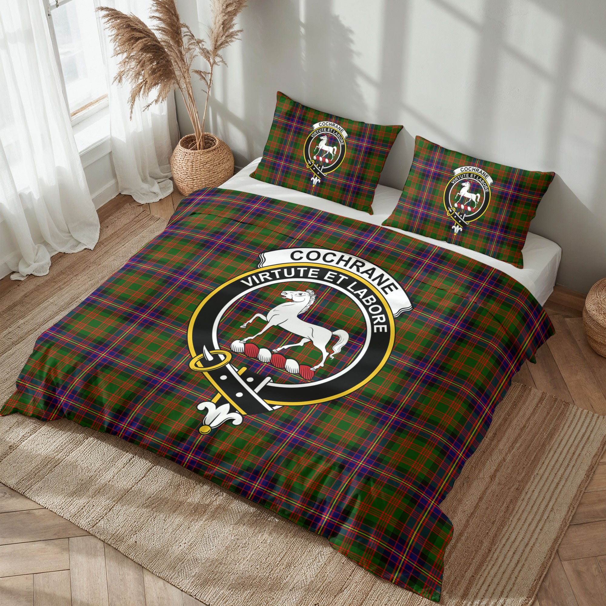 Cochrane Modern Tartan Crest Bedding Set