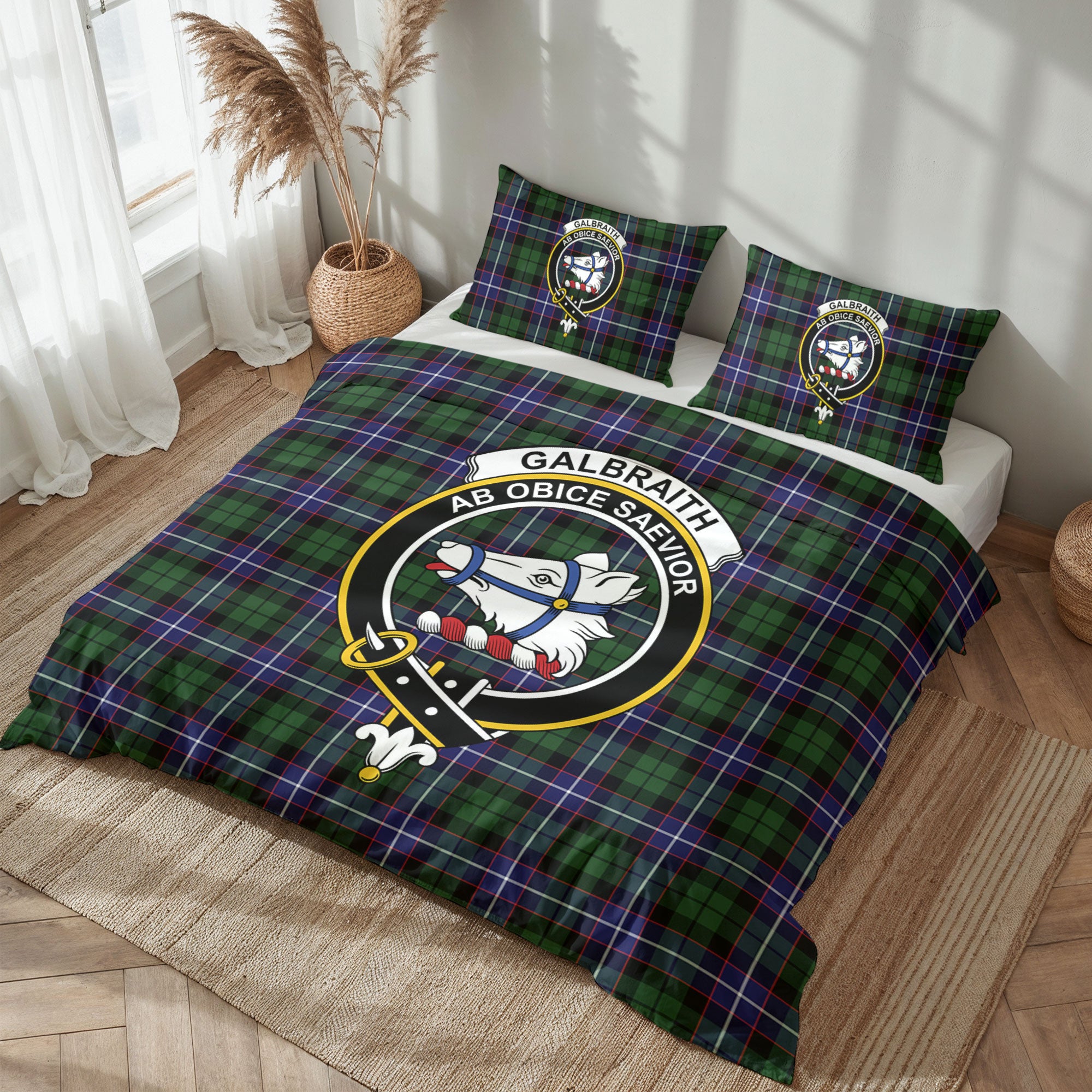 Galbraith Modern Tartan Crest Bedding Set