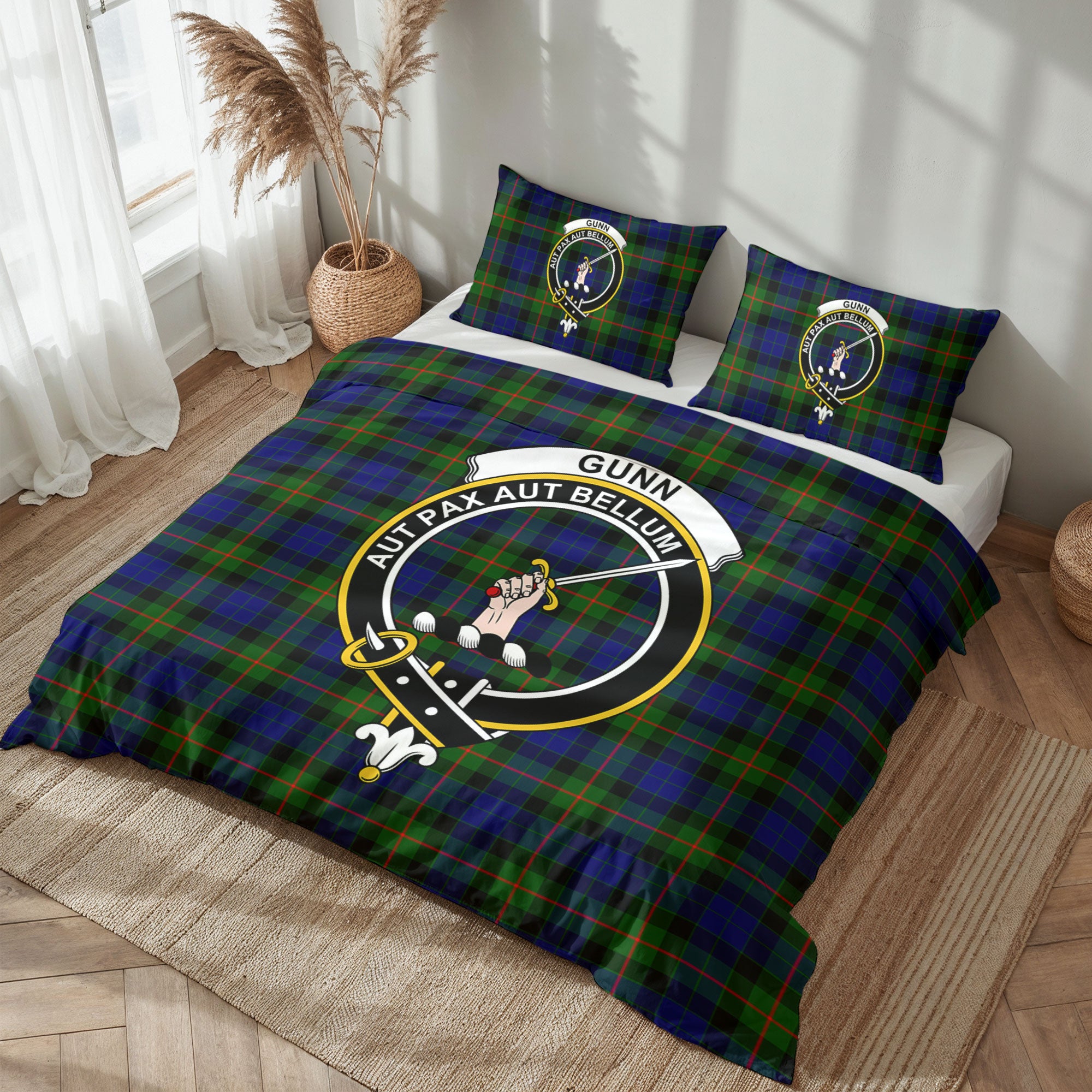 Gunn Modern Tartan Crest Bedding Set