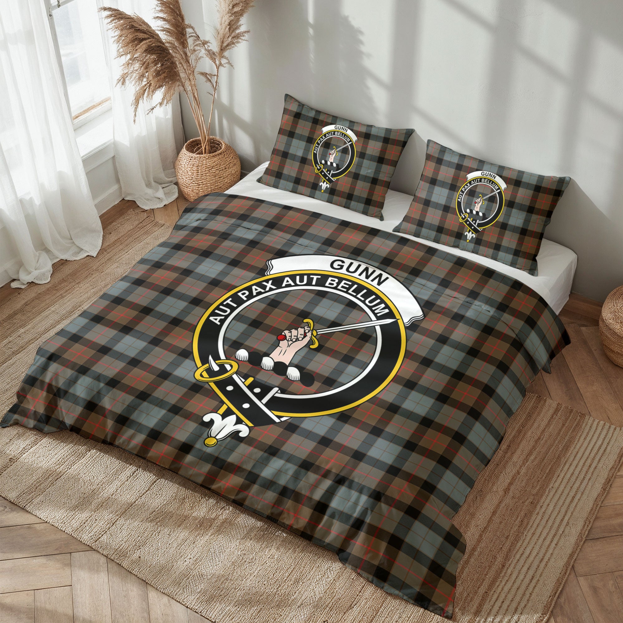Gunn Weathered Tartan Crest Bedding Set