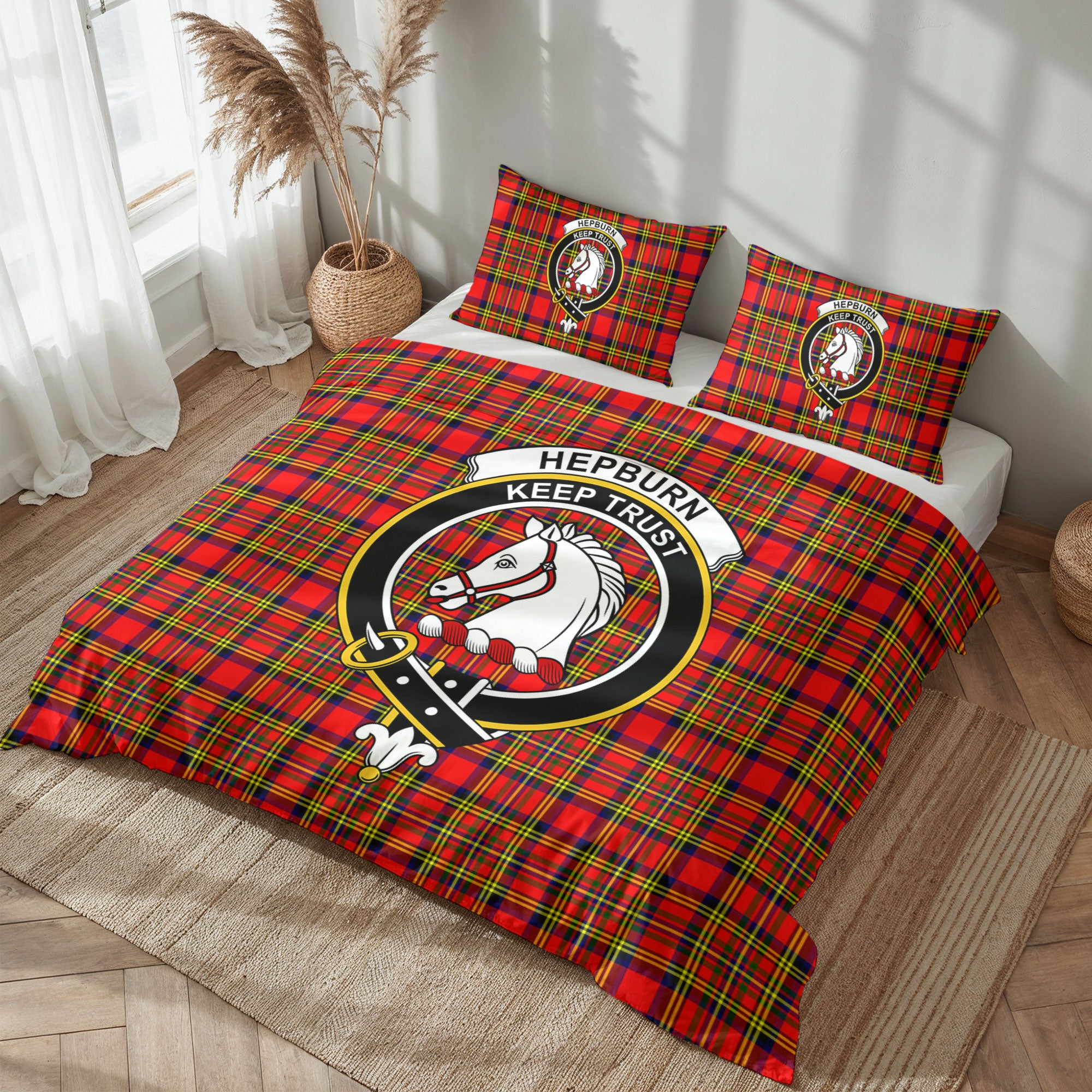 Hepburn Tartan Crest Bedding Set