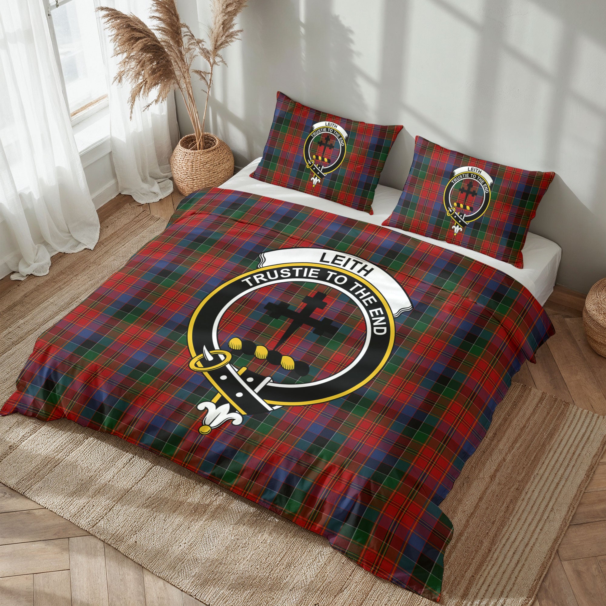 Leith Tartan Crest Bedding Set
