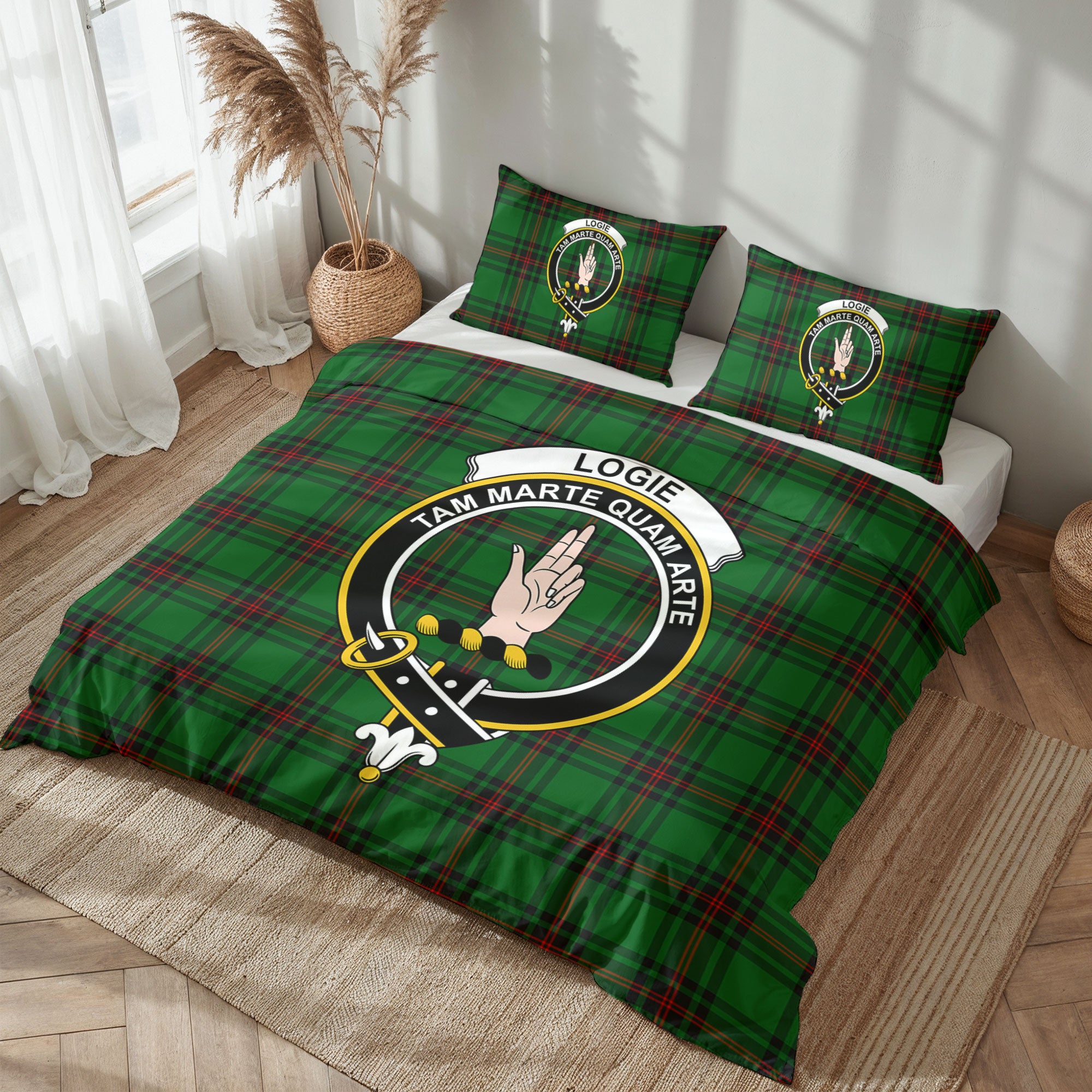 Logie Tartan Crest Bedding Set