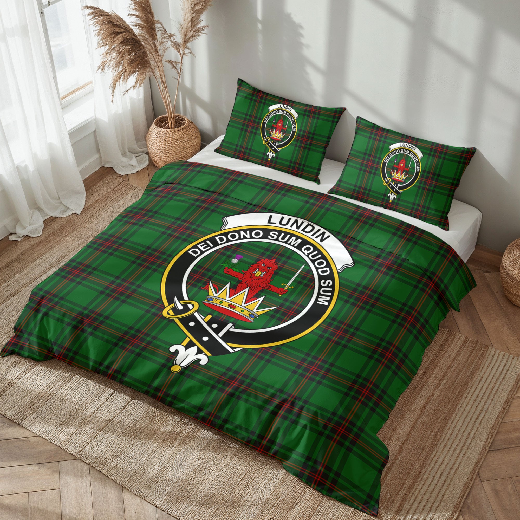 Lundin Tartan Crest Bedding Set
