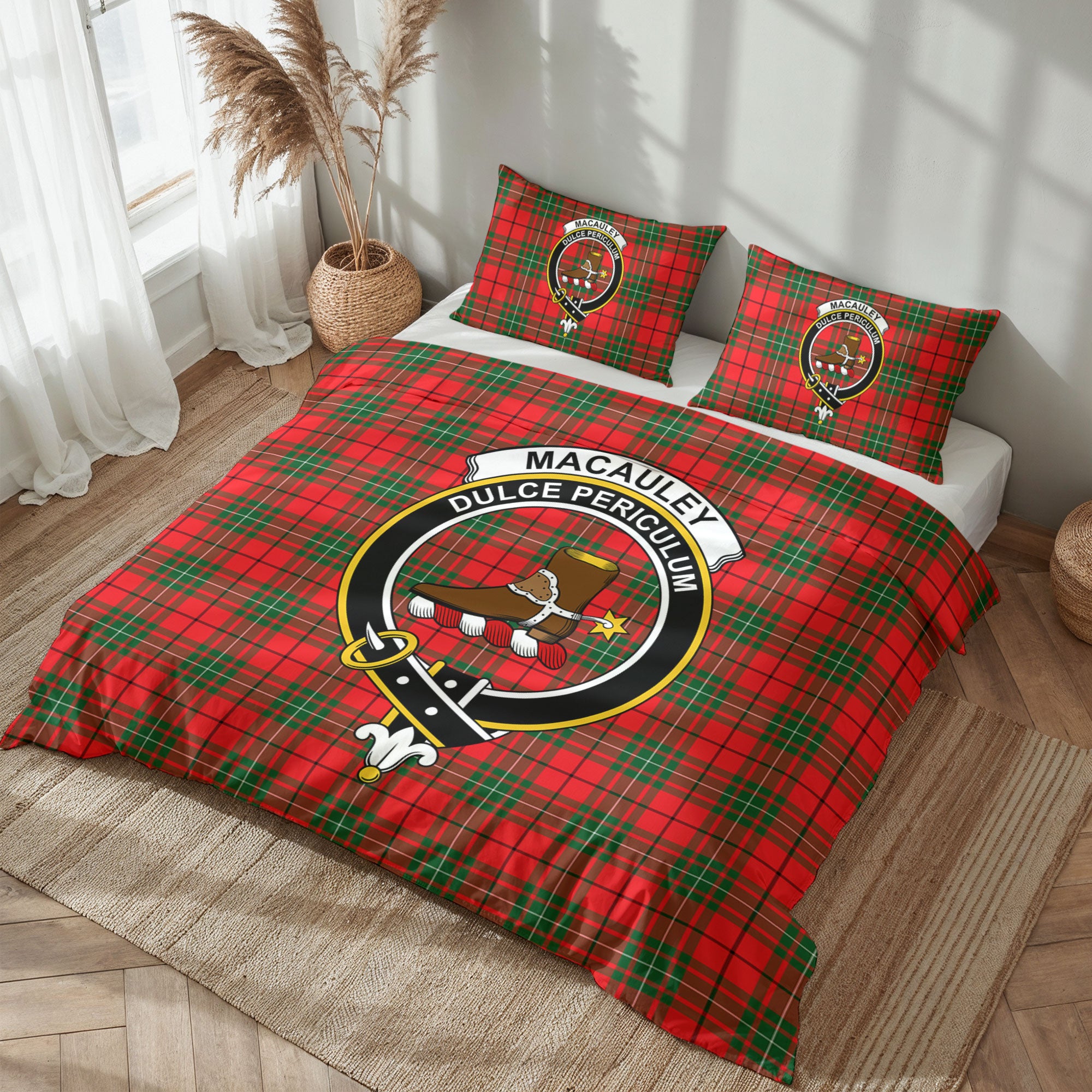 MacAuley Modern Tartan Crest Bedding Set