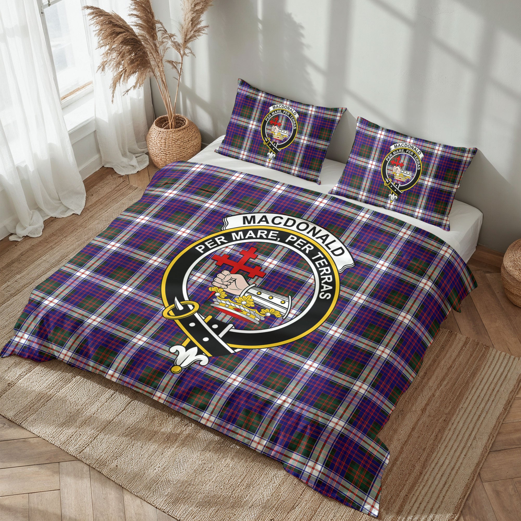MacDonald Dress Modern Tartan Crest Bedding Set