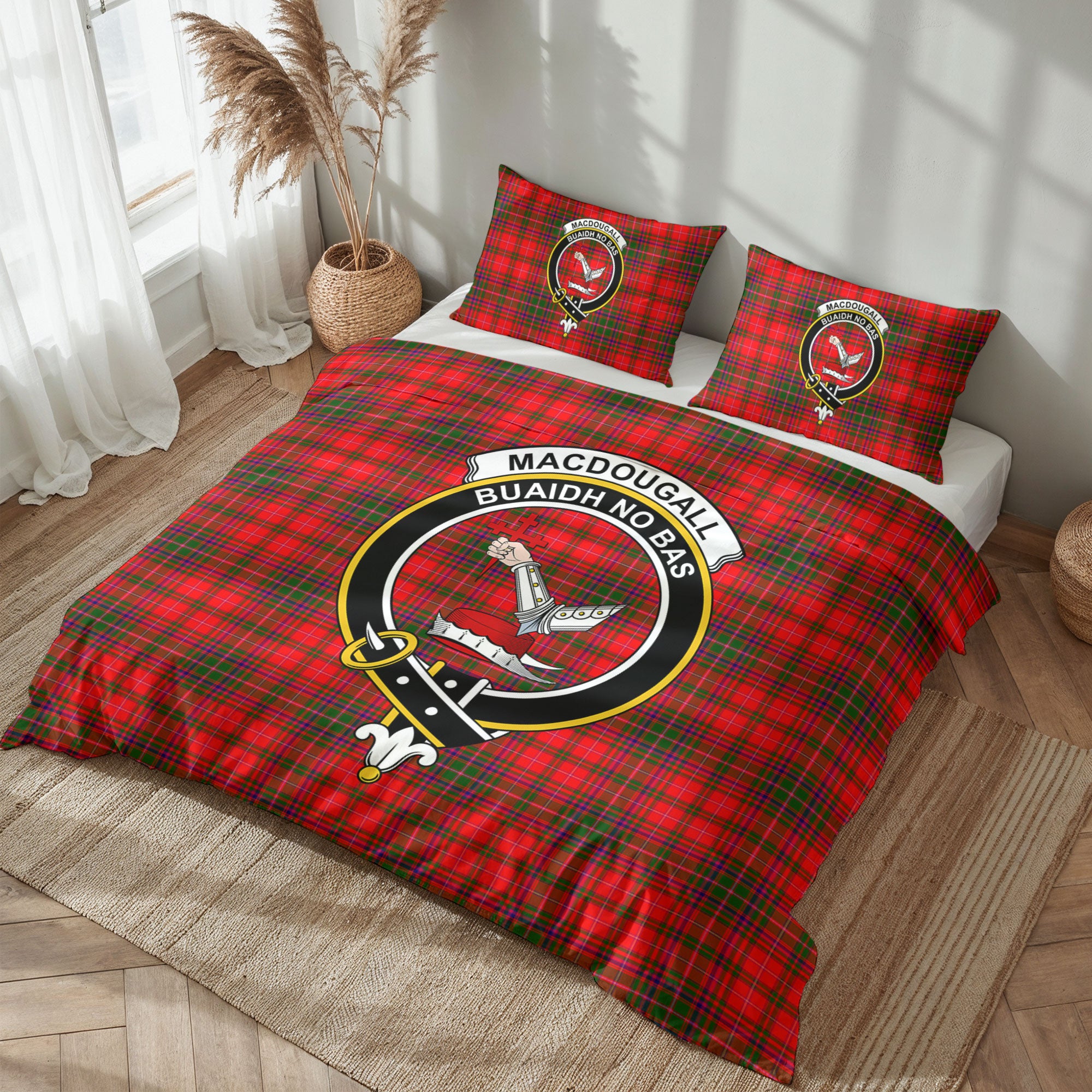 MacDougall Modern Tartan Crest Bedding Set