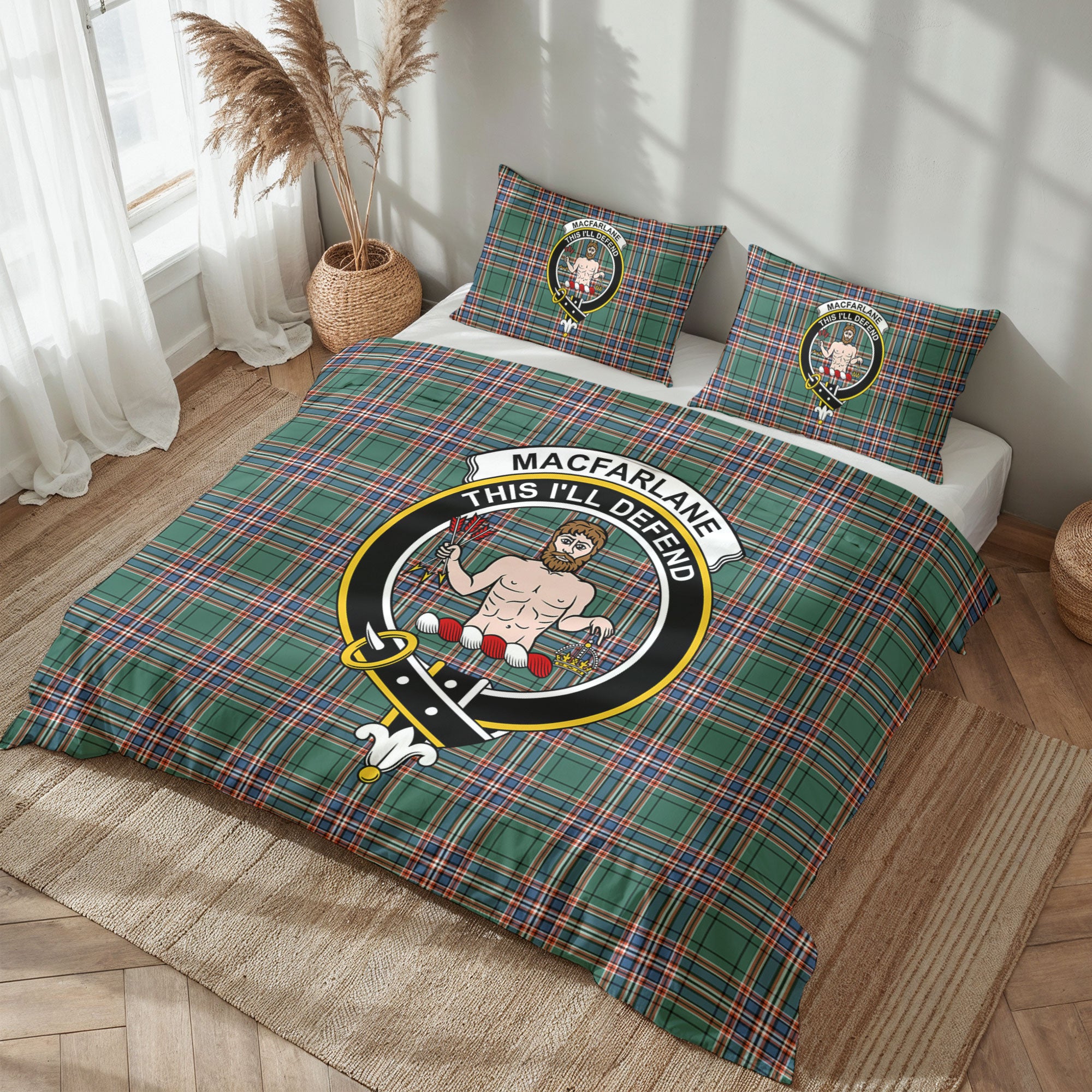 MacFarlane Hunting Ancient Tartan Crest Bedding Set