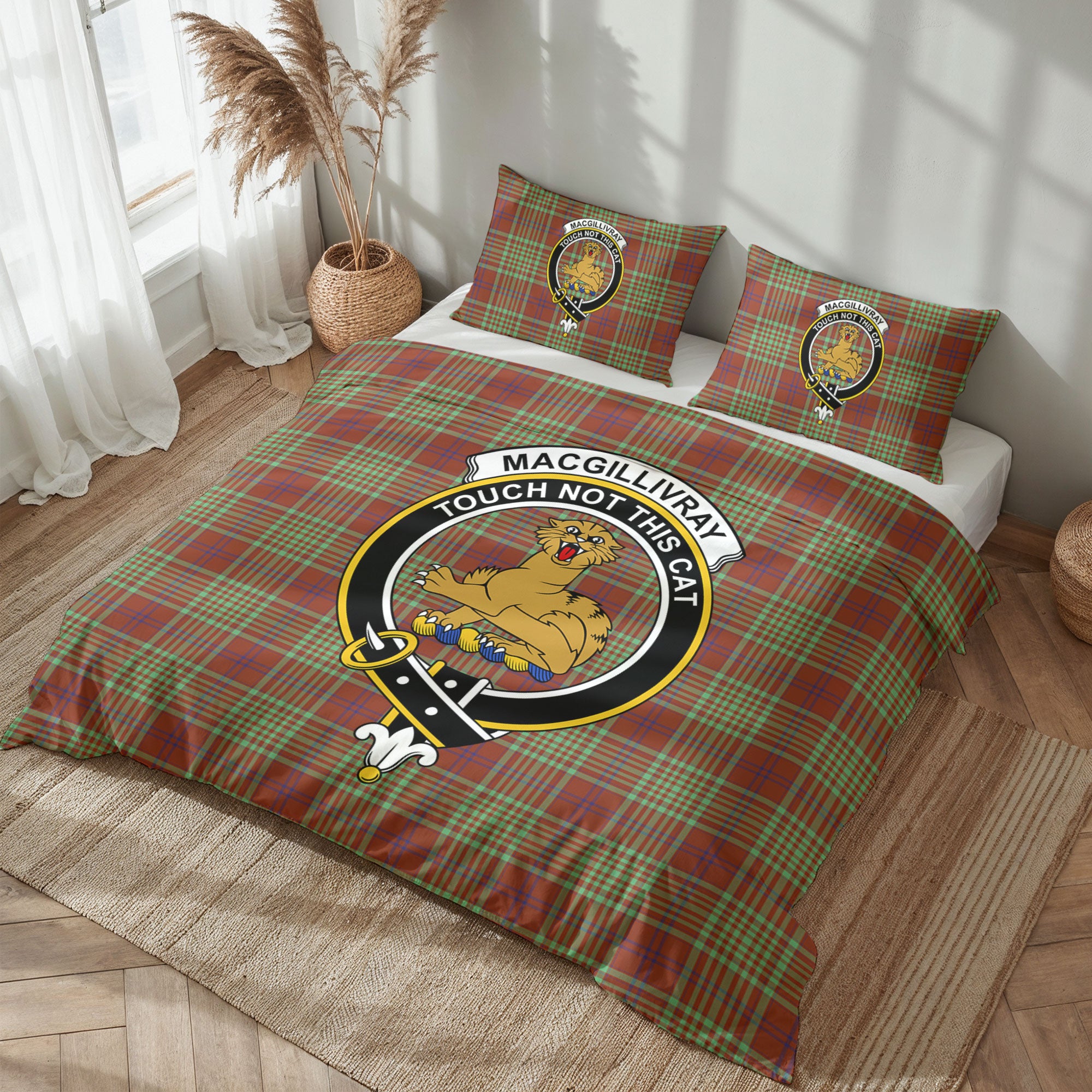 MacGillivray Hunting Ancient Tartan Crest Bedding Set