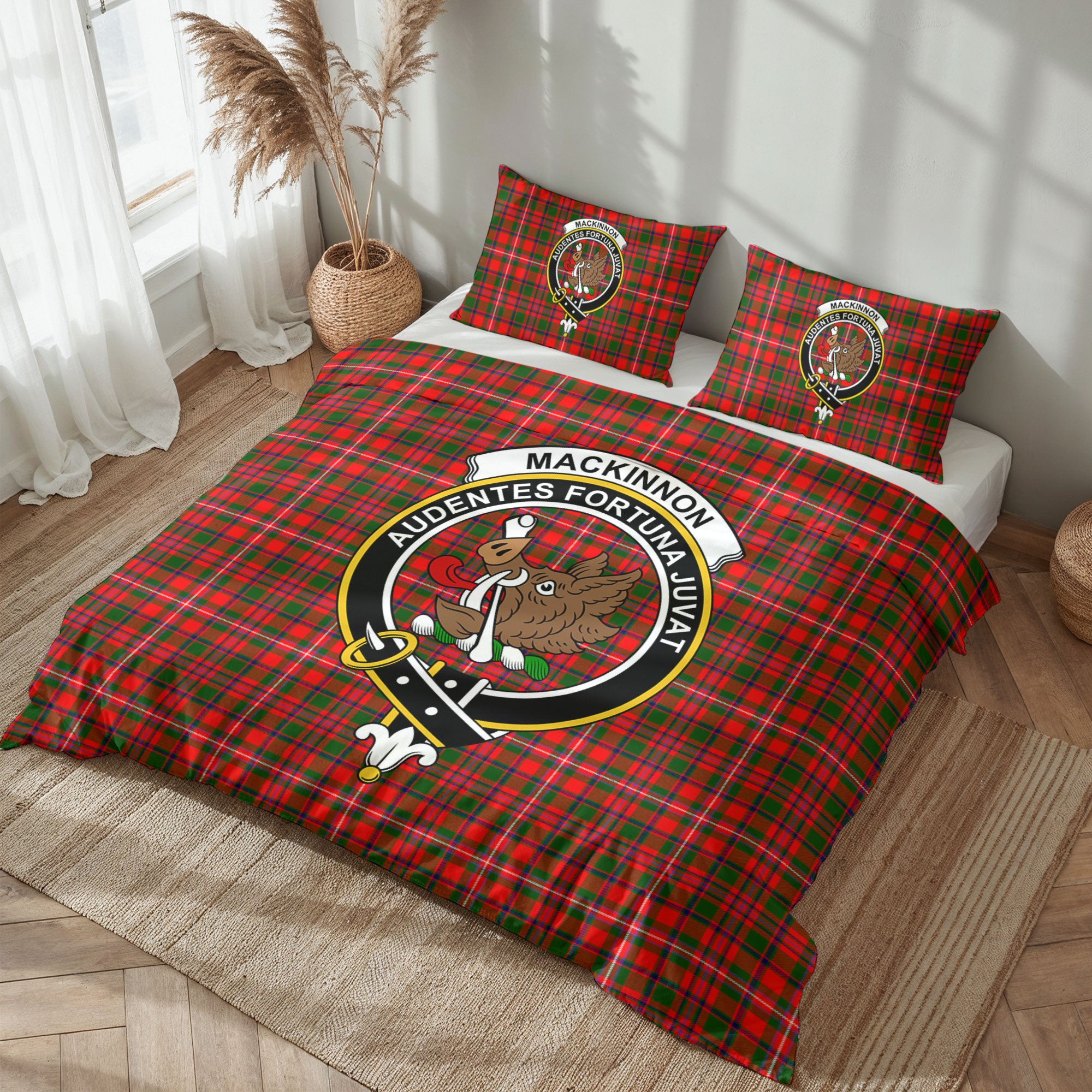 MacKinnon Modern Tartan Crest Bedding Set