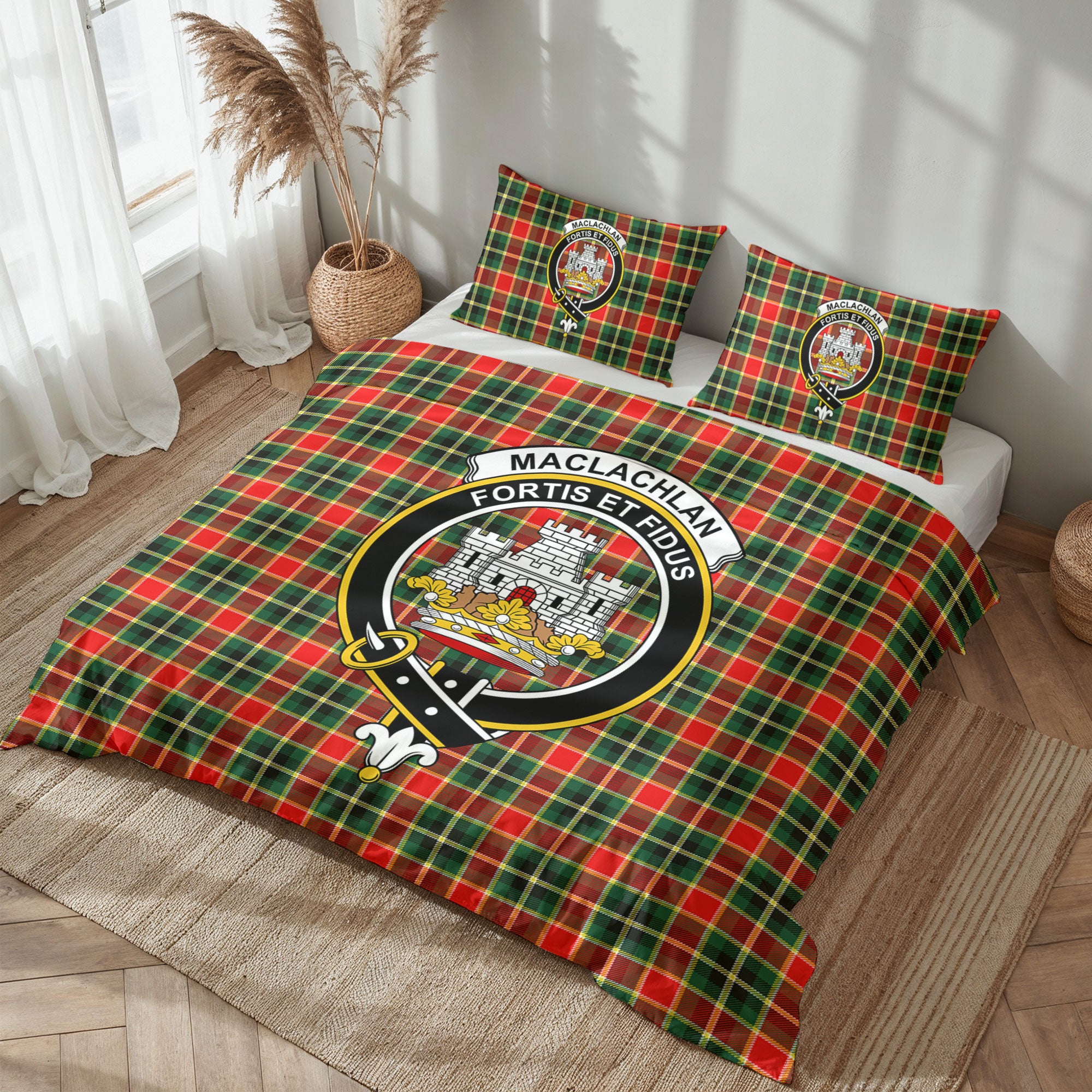 MacLachlan Hunting Modern Tartan Crest Bedding Set