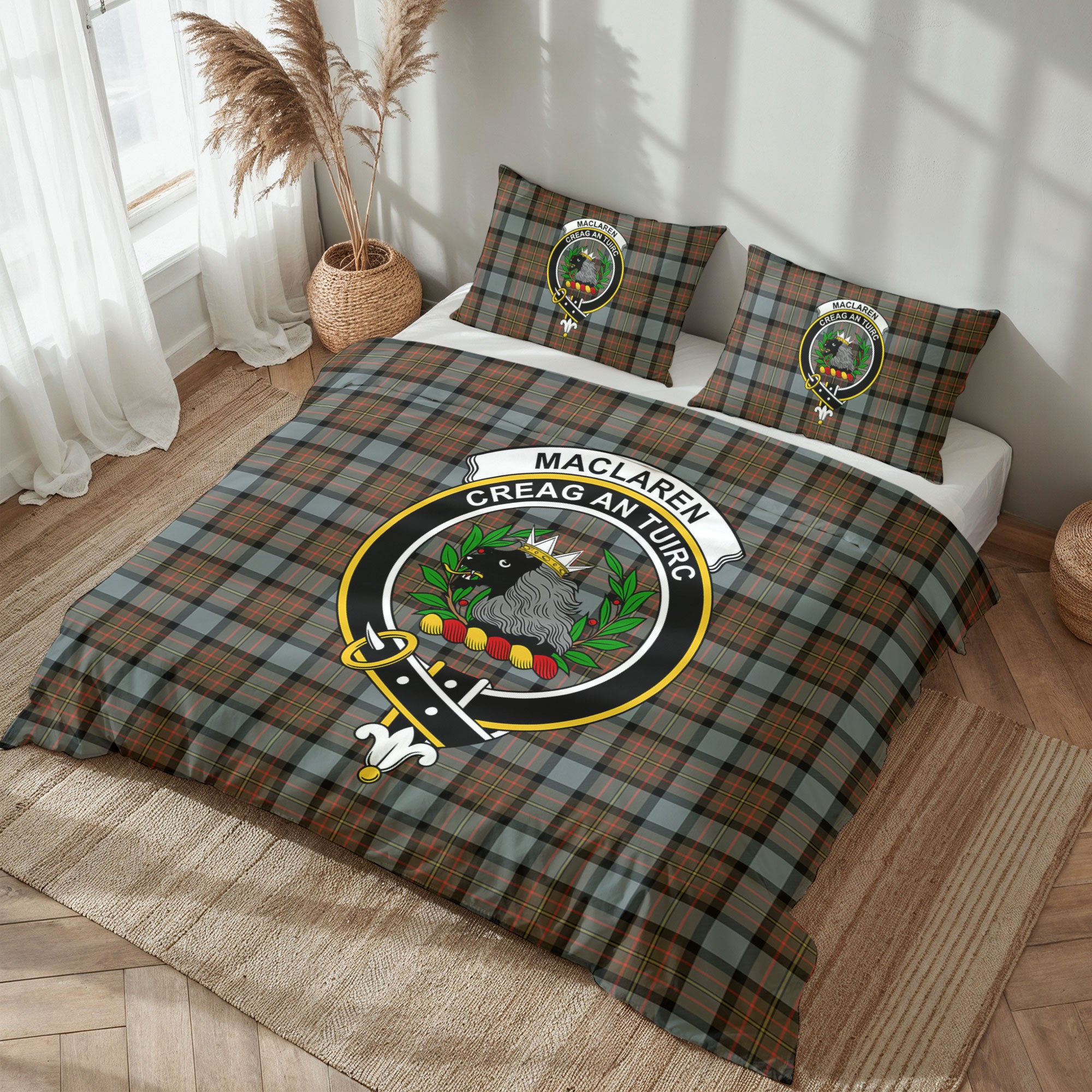 MacLaren Weathered Tartan Crest Bedding Set