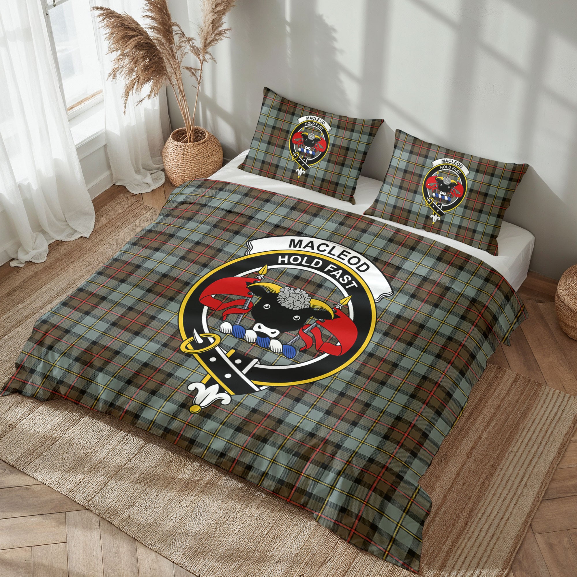 MacLeod of Harris Weathered Tartan Crest Bedding Set