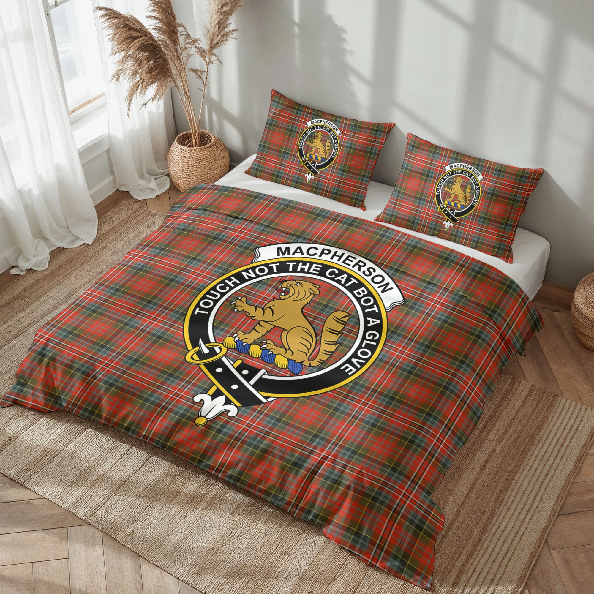 MacPherson Weathered Tartan Crest Bedding Set