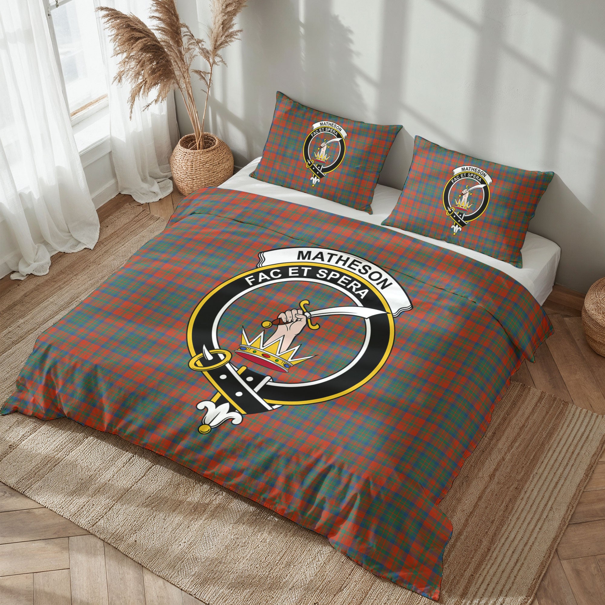 Matheson Ancient Tartan Crest Bedding Set