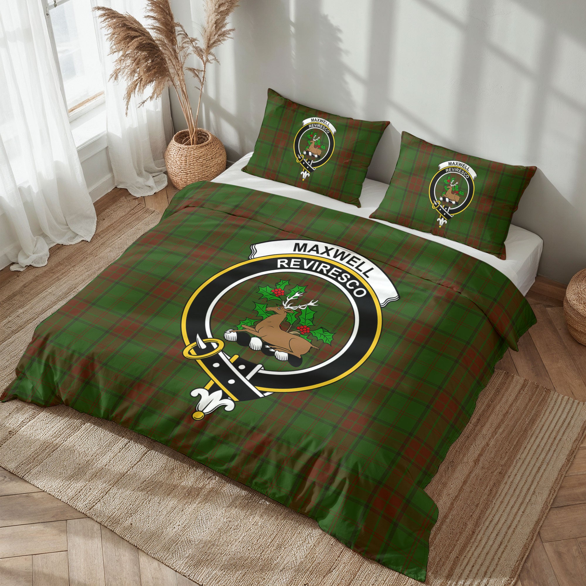 Maxwell Hunting Tartan Crest Bedding Set