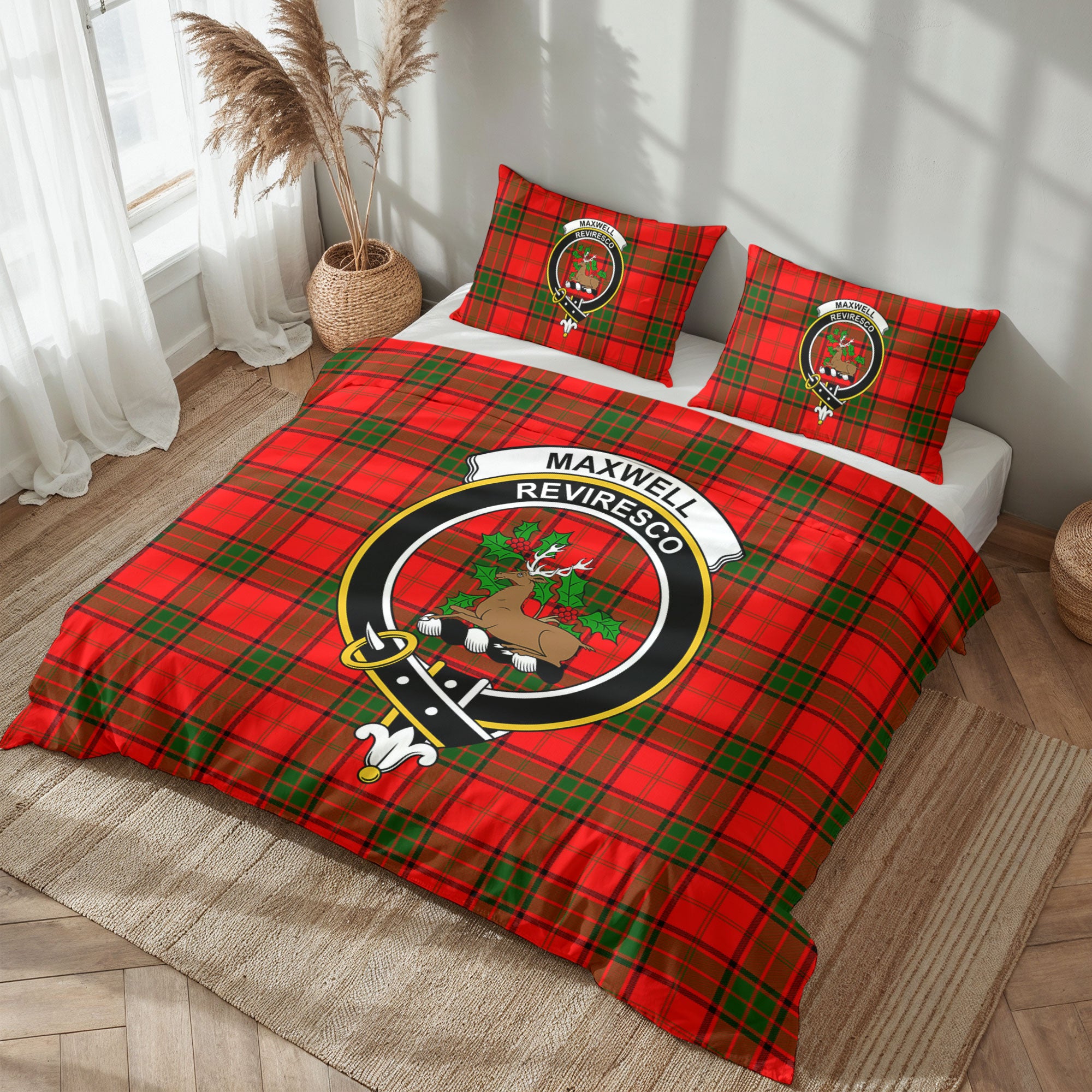 Maxwell Modern Tartan Crest Bedding Set