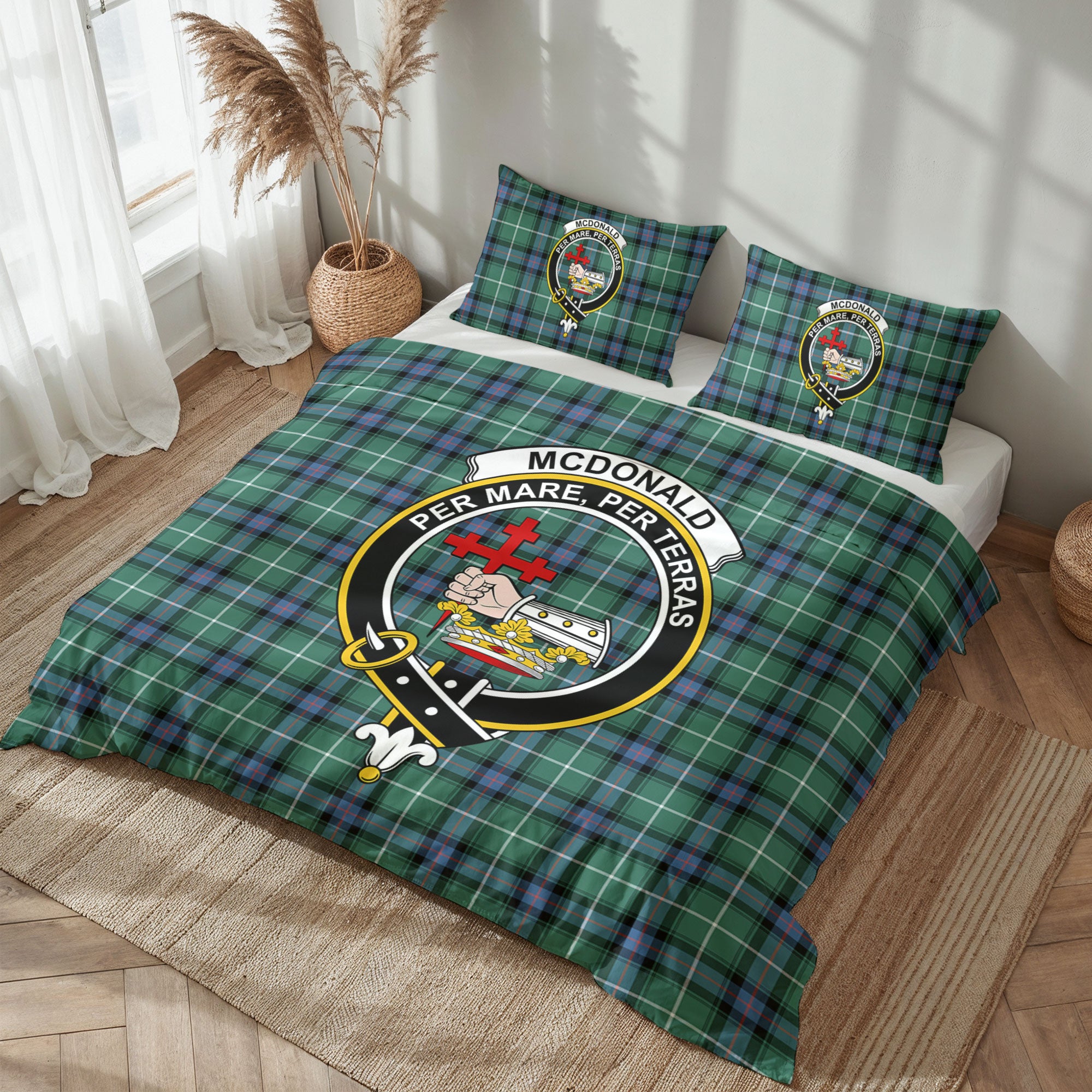 McDonald of the Isles Hunting Ancient Tartan Crest Bedding Set