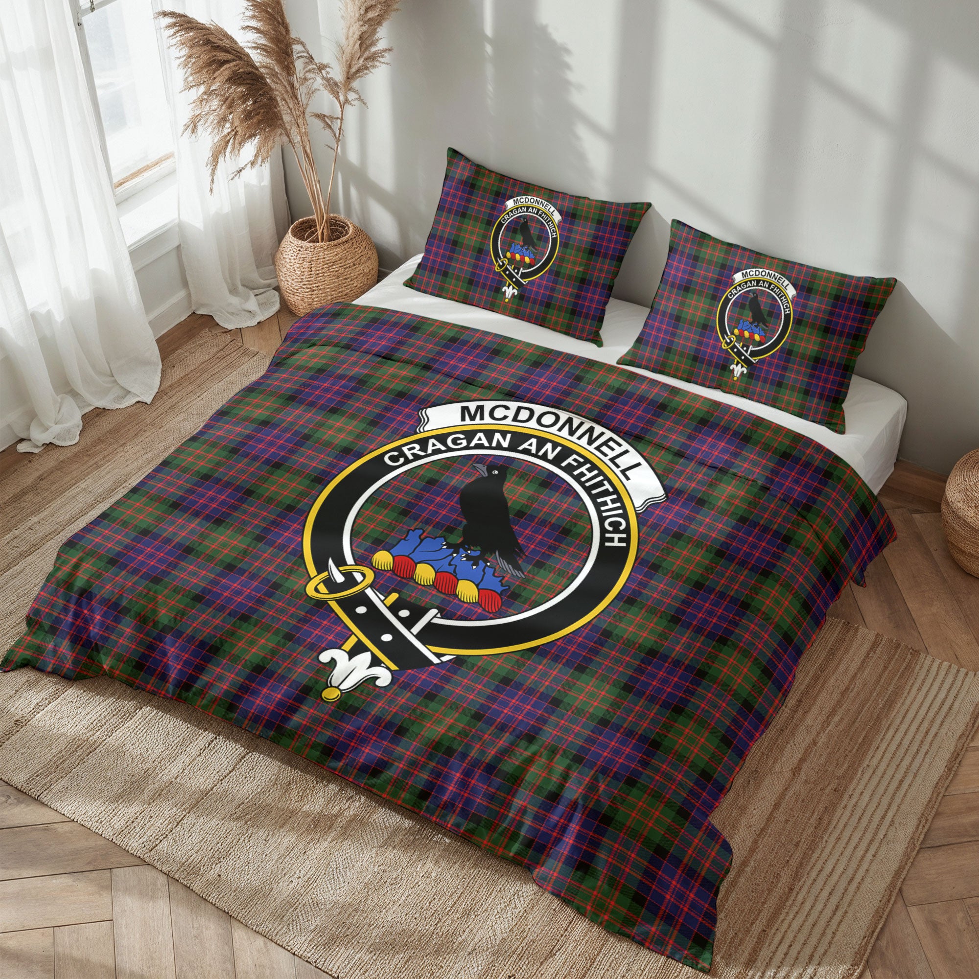 McDonnell of Glengarry Modern Tartan Crest Bedding Set