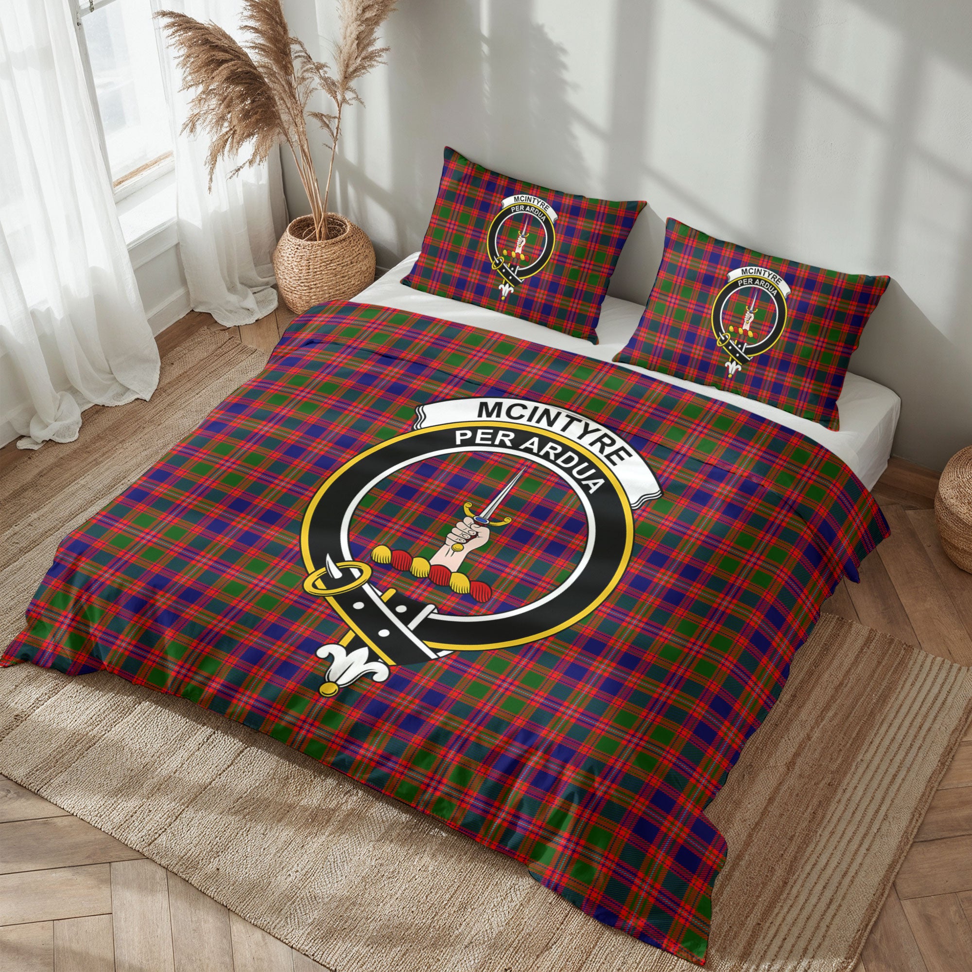 McIntyre Modern Tartan Crest Bedding Set