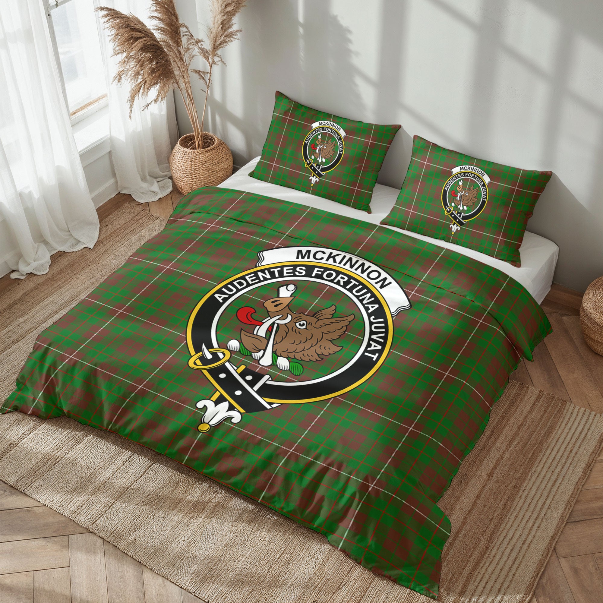 McKinnon Hunting Modern Tartan Crest Bedding Set