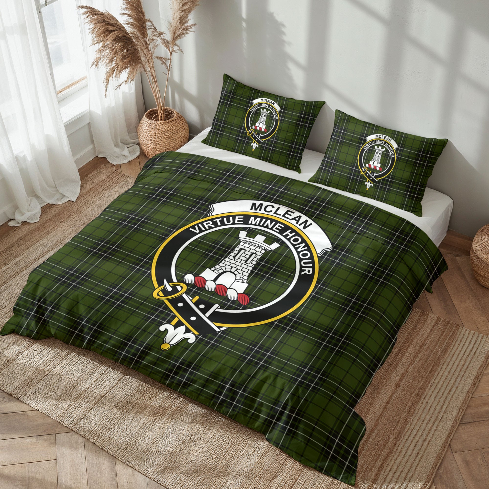 McLean Hunting Tartan Crest Bedding Set