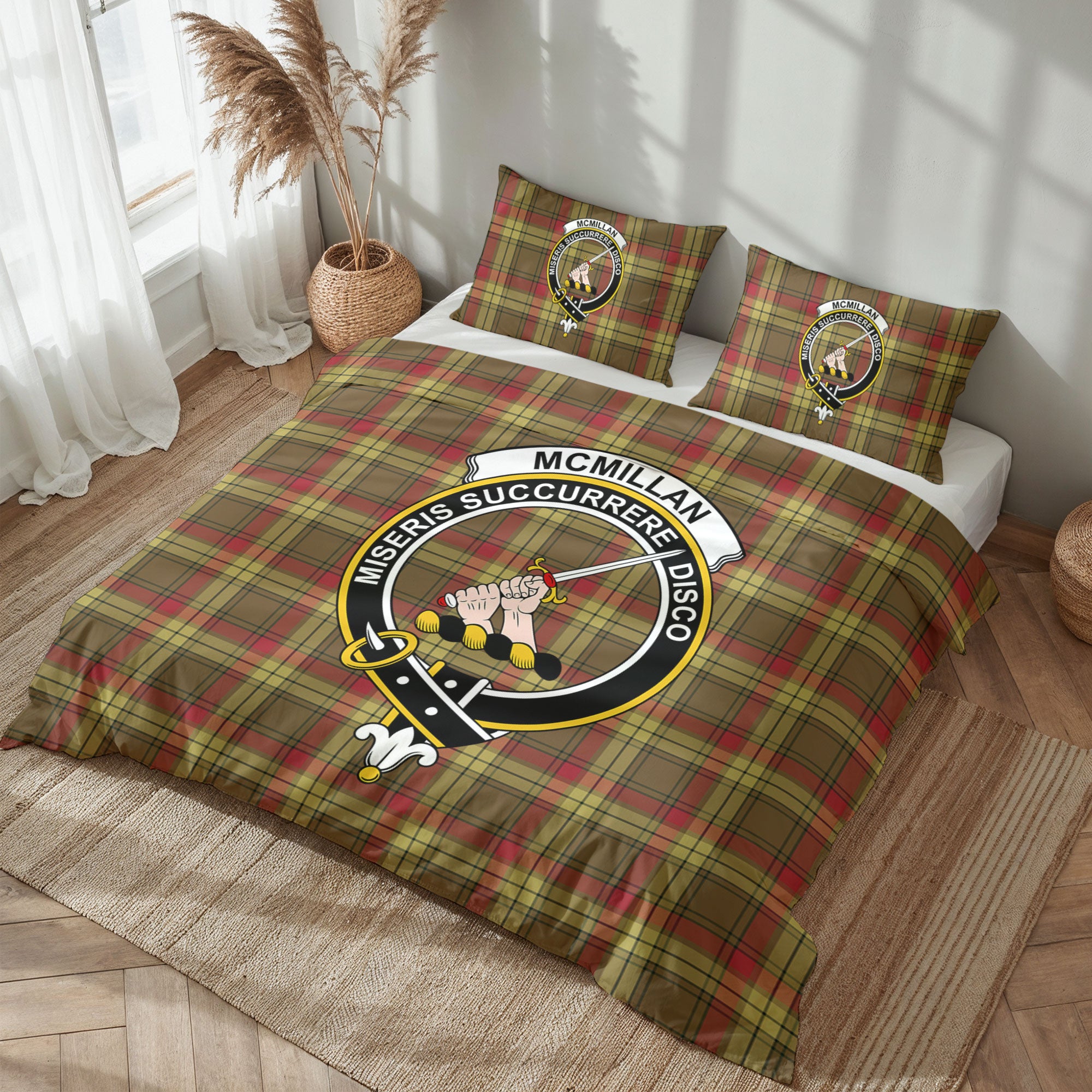 McMillan Old Weathered Tartan Crest Bedding Set