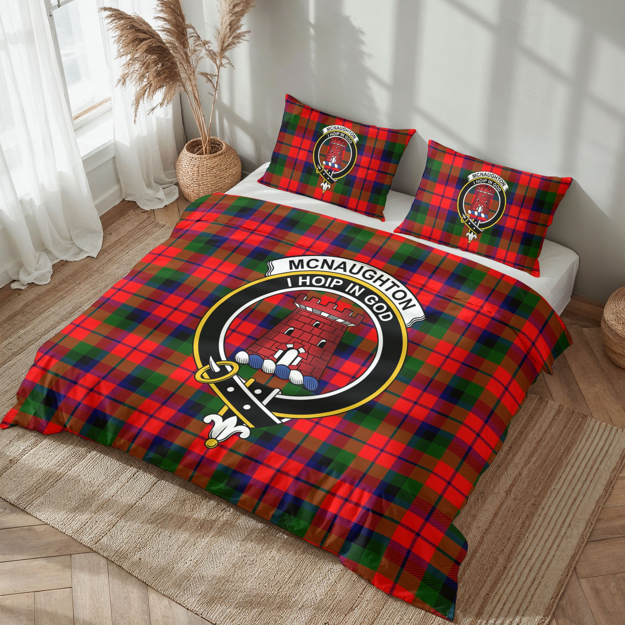 McNaughton Modern Tartan Crest Bedding Set