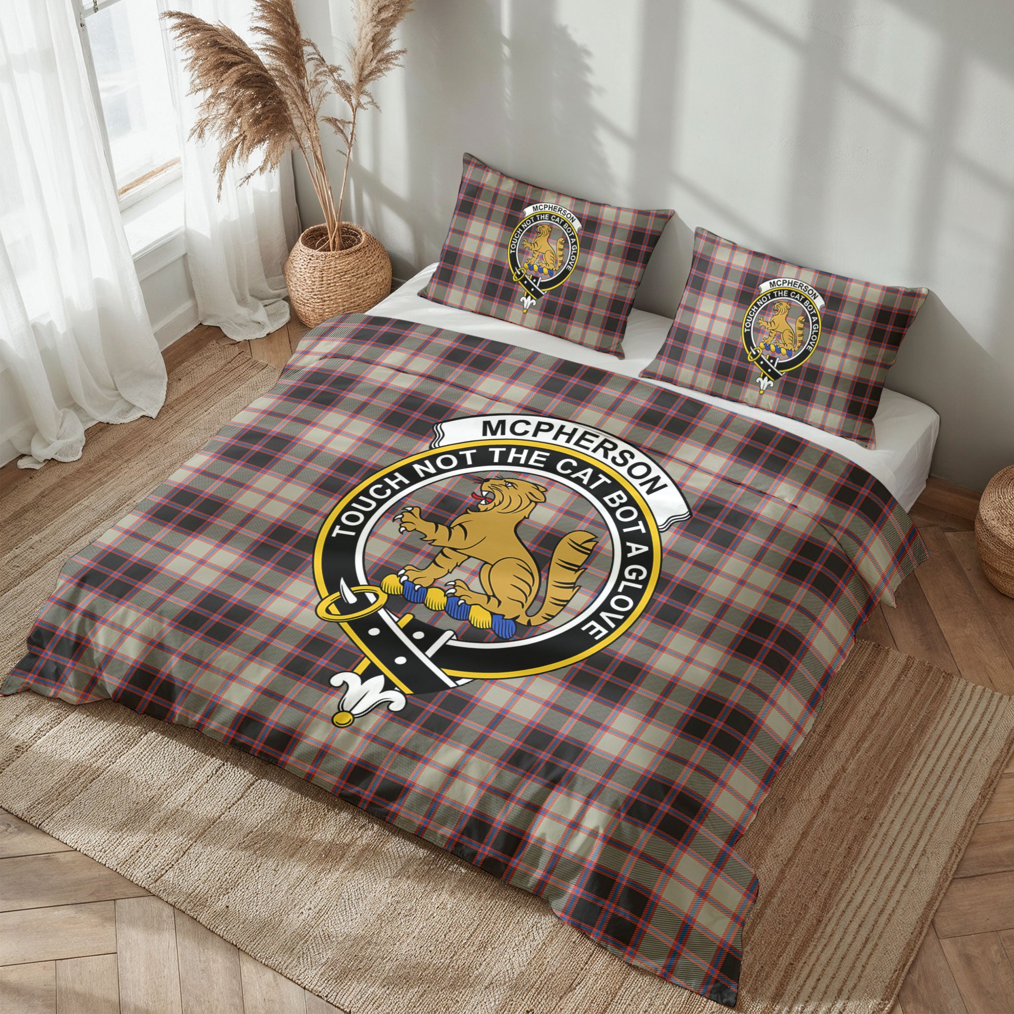 McPherson Hunting Ancient Tartan Crest Bedding Set