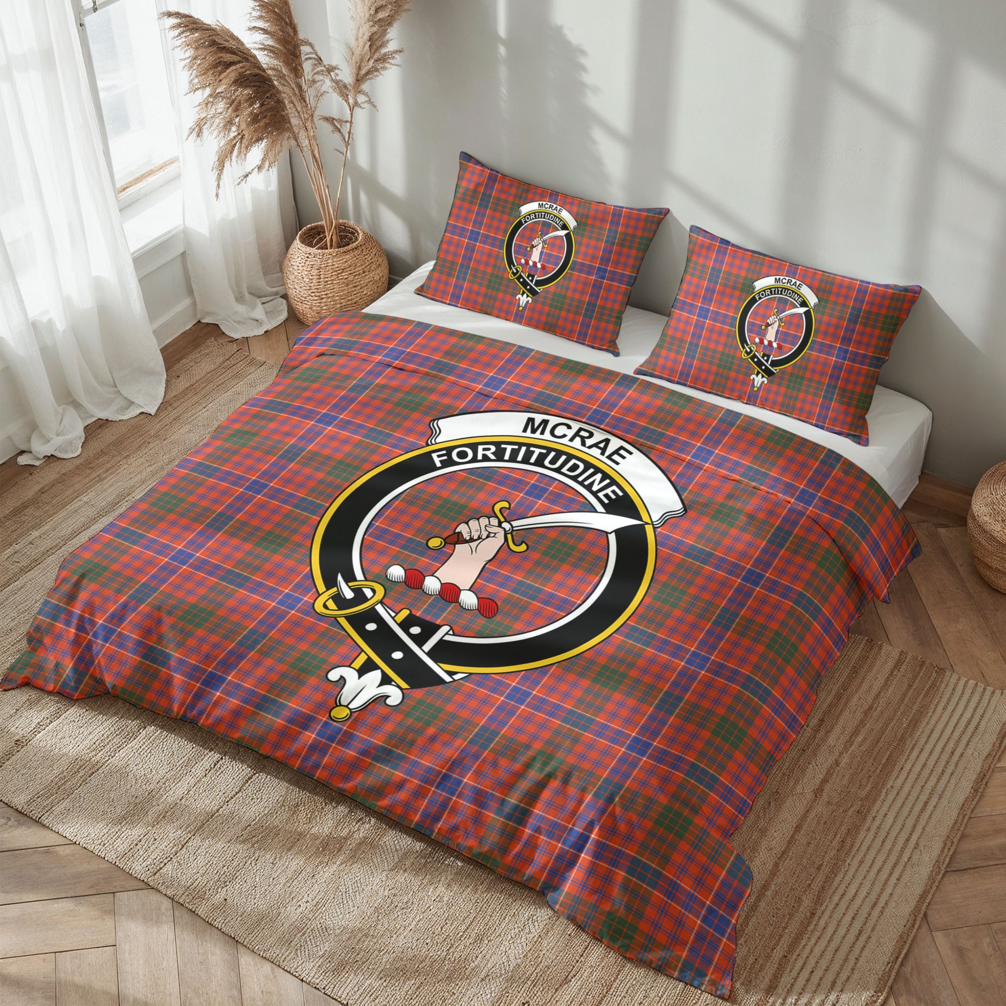 McRae Ancient Tartan Crest Bedding Set