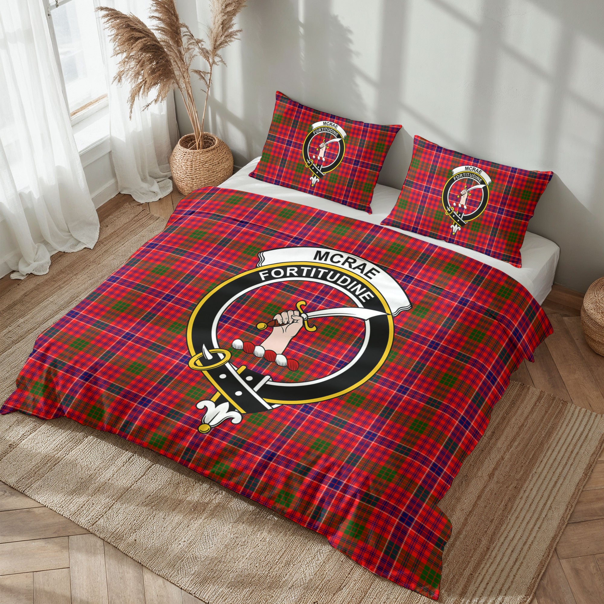 McRae Modern Tartan Crest Bedding Set